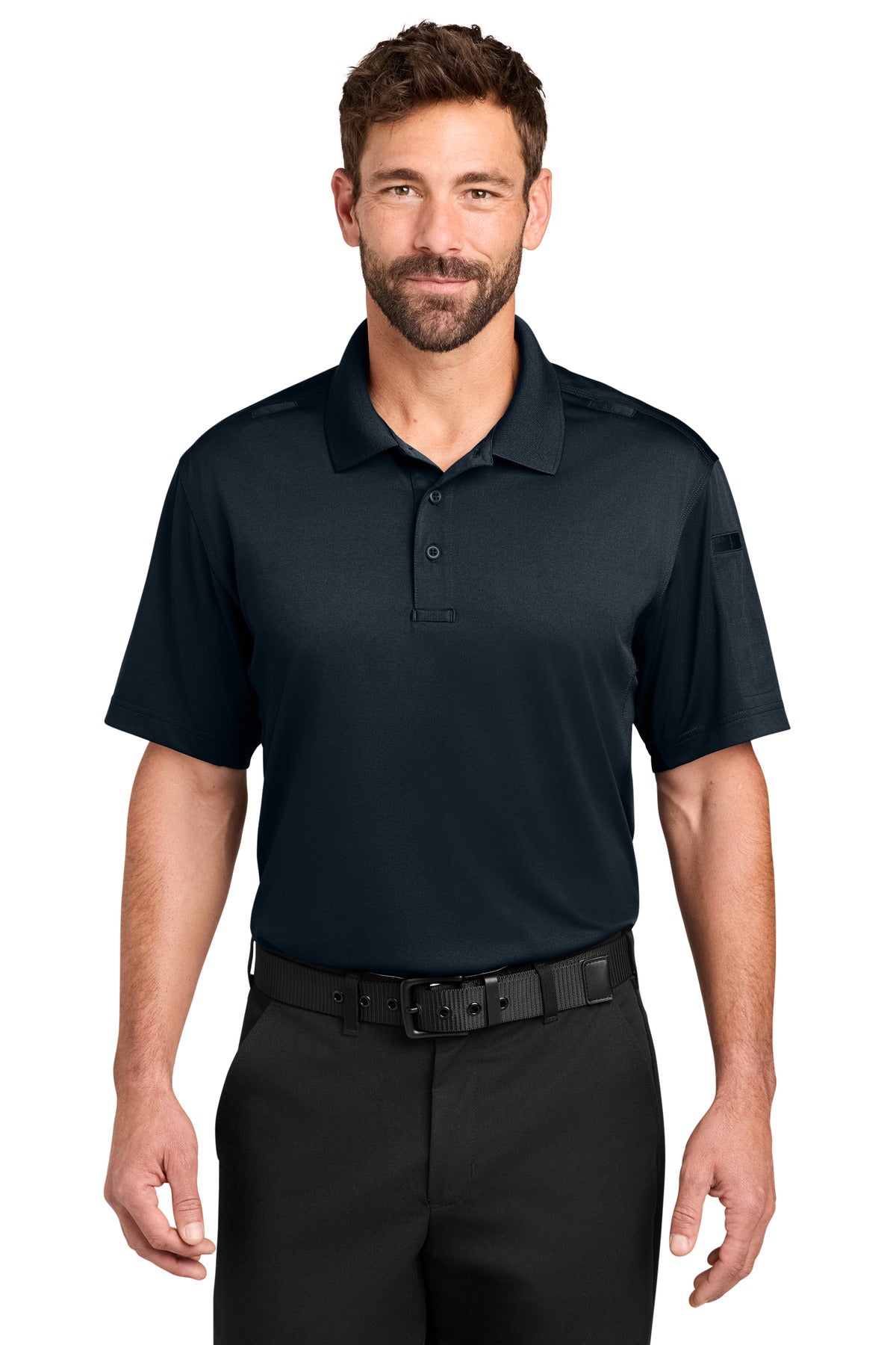 Custom Dark Navy Workwear Pro Tactical Polo CS452, personalized by SanCanDo Swag in Argyle, TX