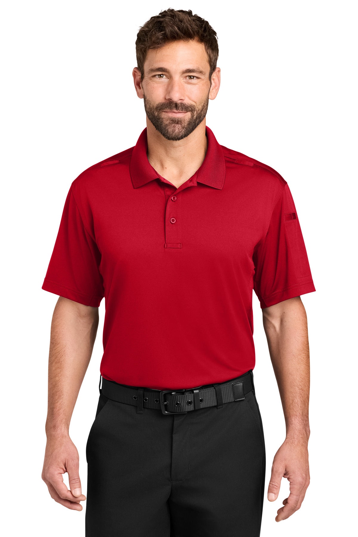 Custom Red Workwear Pro Tactical Polo CS452, personalized by SanCanDo Swag in Argyle, TX