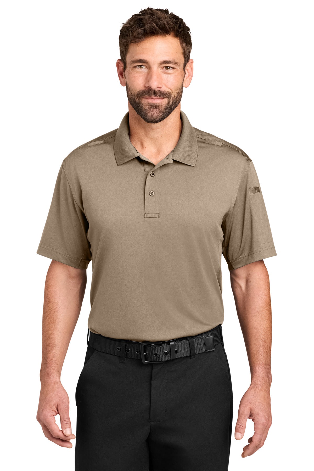 Custom Silver Tan Workwear Pro Tactical Polo CS452, personalized by SanCanDo Swag in Argyle, TX