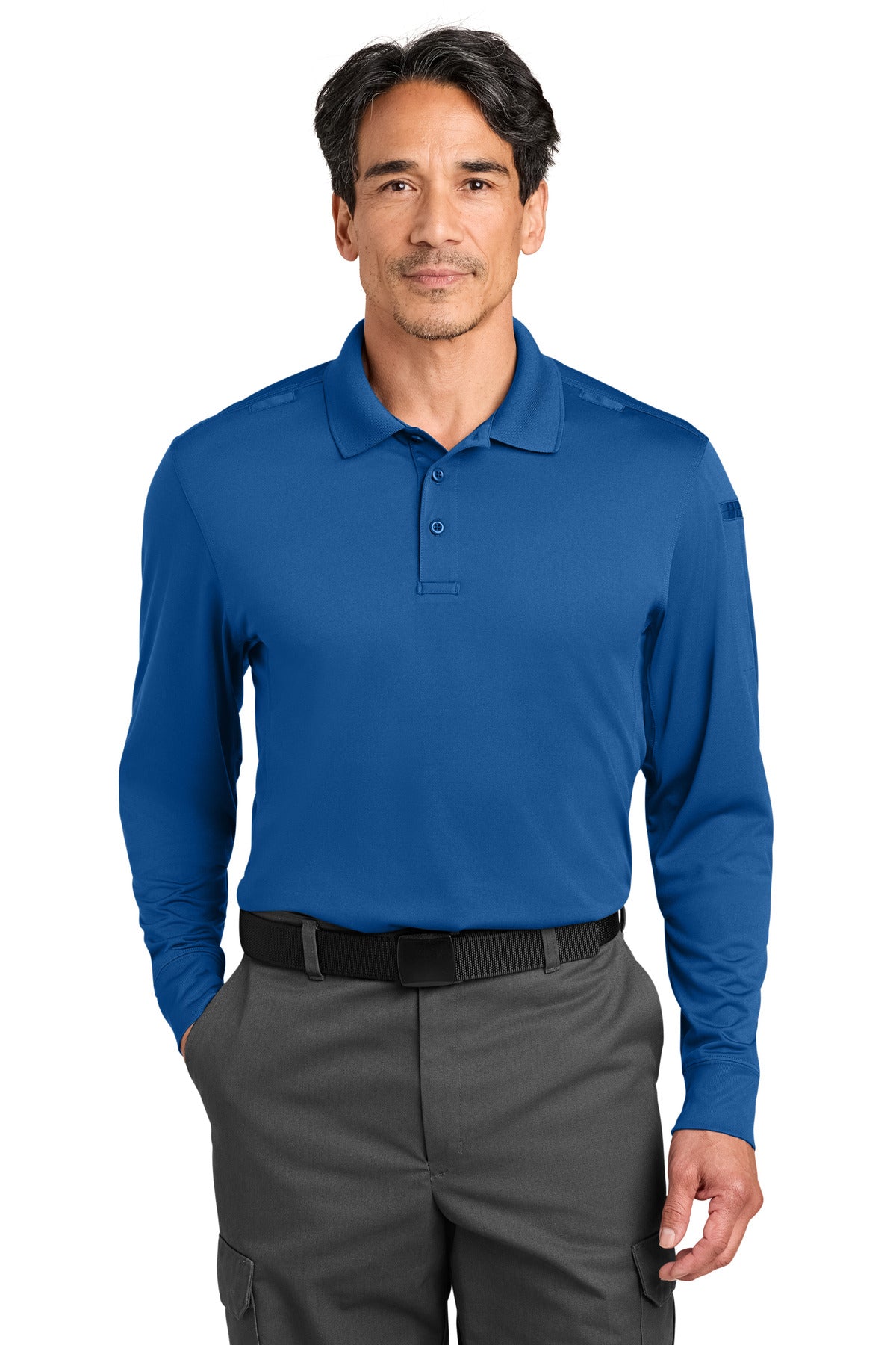 Custom Royal Workwear Pro Tactical Long Sleeve Polo CS452LS, personalized by SanCanDo Swag in Argyle, TX