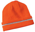 Custom Safety Orange/ Reflective Beanie with Reflective Stripe CS800, personalized by SanCanDo Swag in Argyle, TX