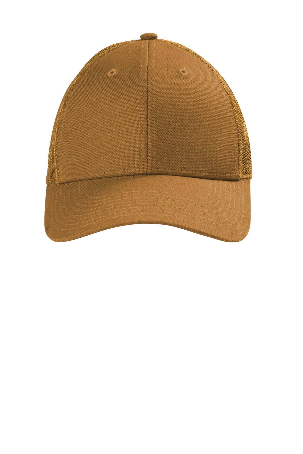 Custom Duck Brown Canvas Mesh Back Cap CS811, personalized by SanCanDo Swag in Argyle, TX