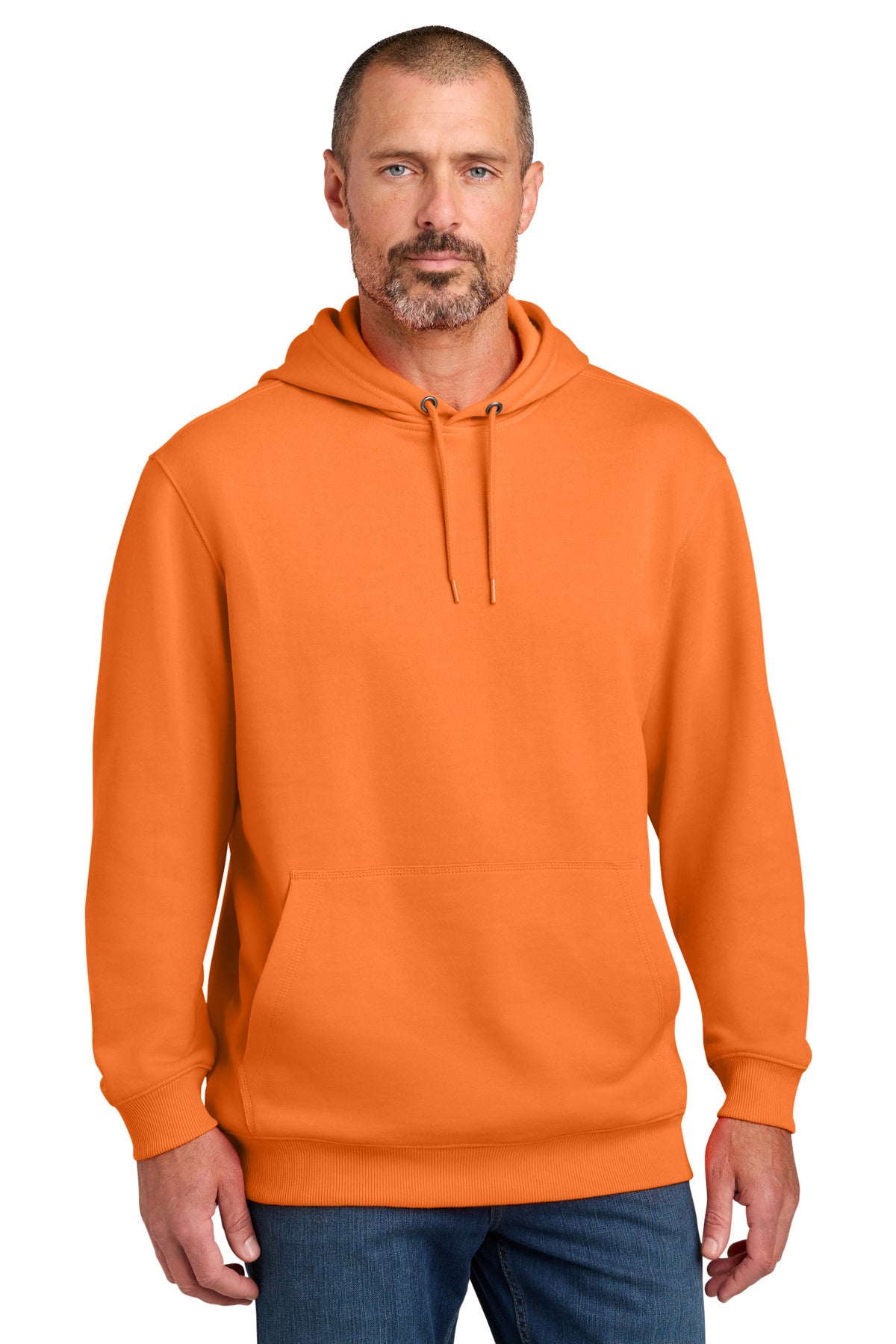 Custom Bright Orange Tough Fleece Pullover Hoodie CSF630, personalized by SanCanDo Swag in Argyle, TX