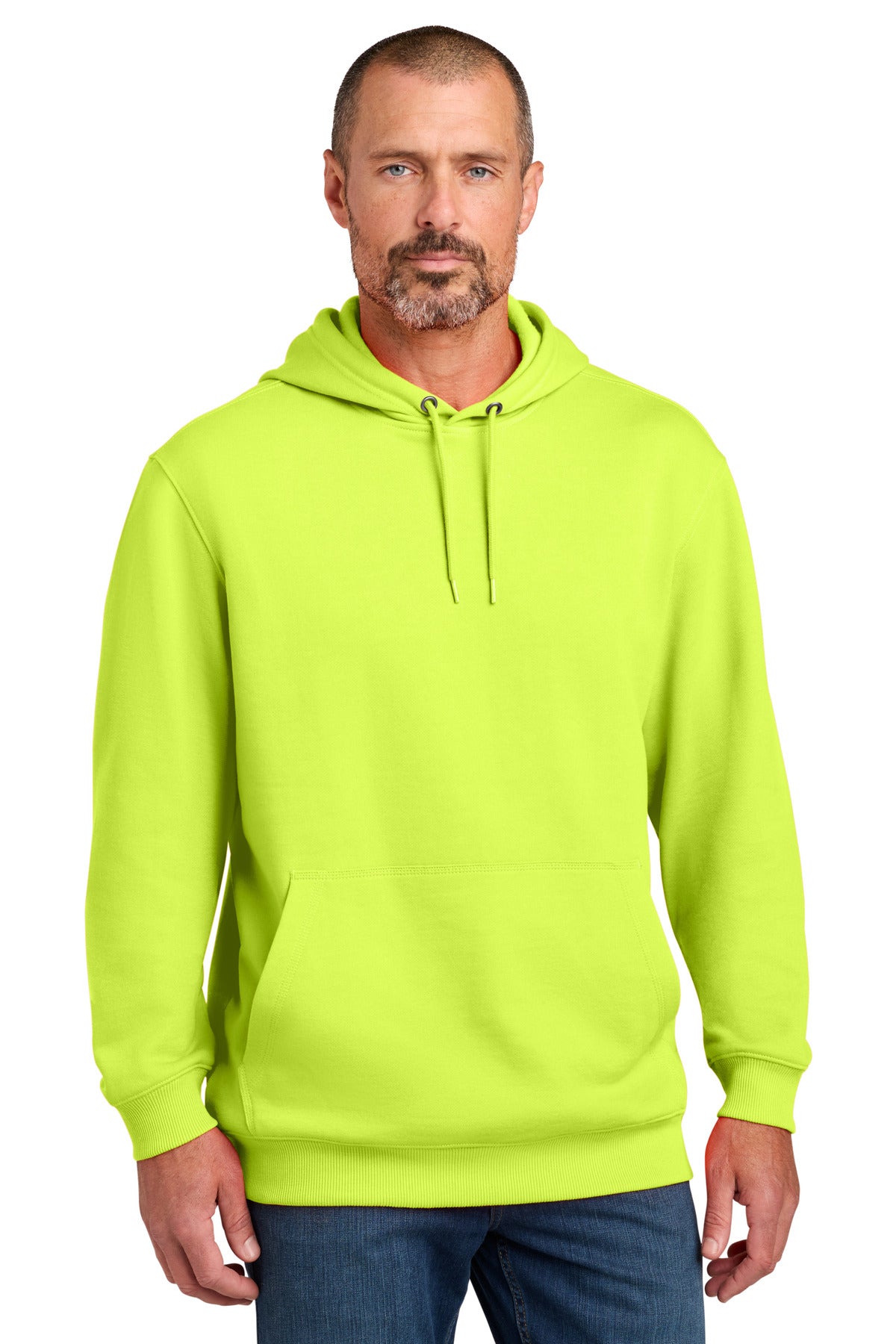 Custom Bright Yellow Tough Fleece Pullover Hoodie CSF630, personalized by SanCanDo Swag in Argyle, TX