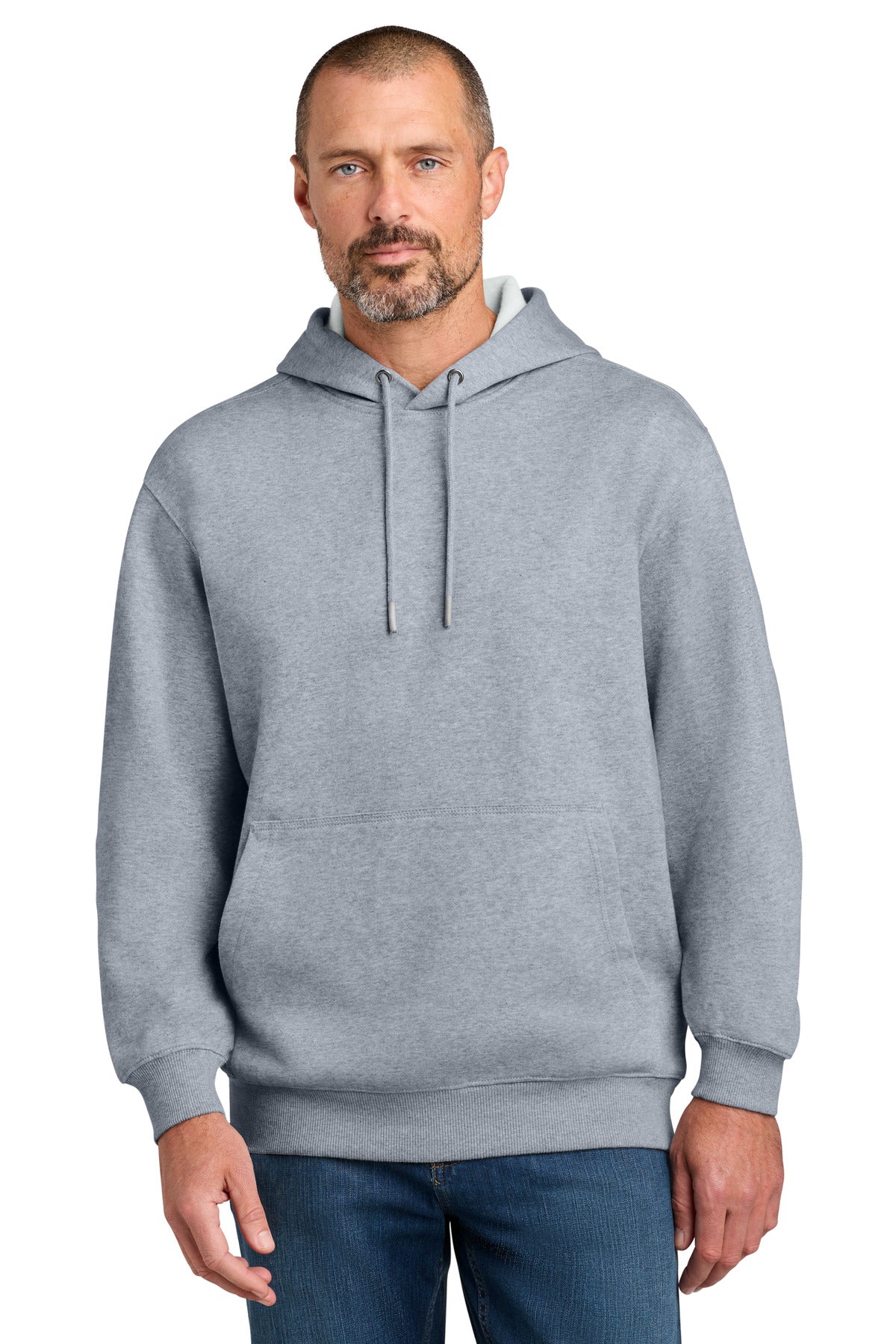 Custom Heather Grey Tough Fleece Pullover Hoodie CSF630, personalized by SanCanDo Swag in Argyle, TX