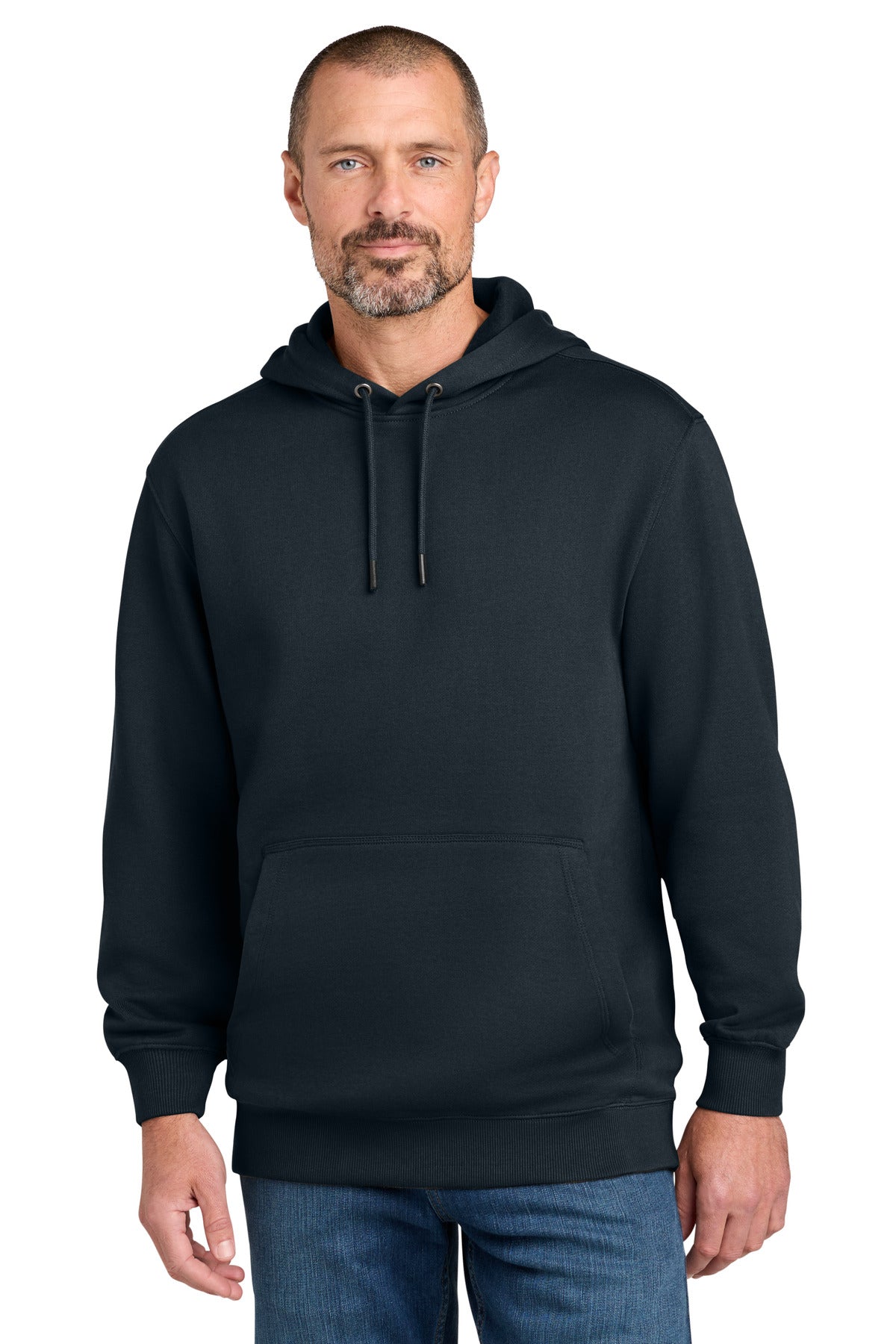 Custom Navy Tough Fleece Pullover Hoodie CSF630, personalized by SanCanDo Swag in Argyle, TX