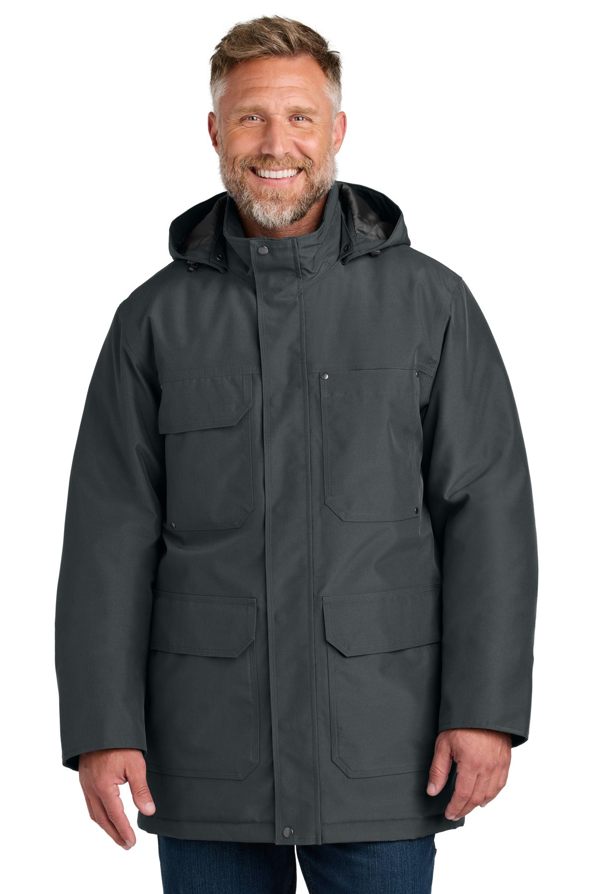 Custom Iron Grey Elements Insulated Parka CSJ10, personalized by SanCanDo Swag in Argyle, TX