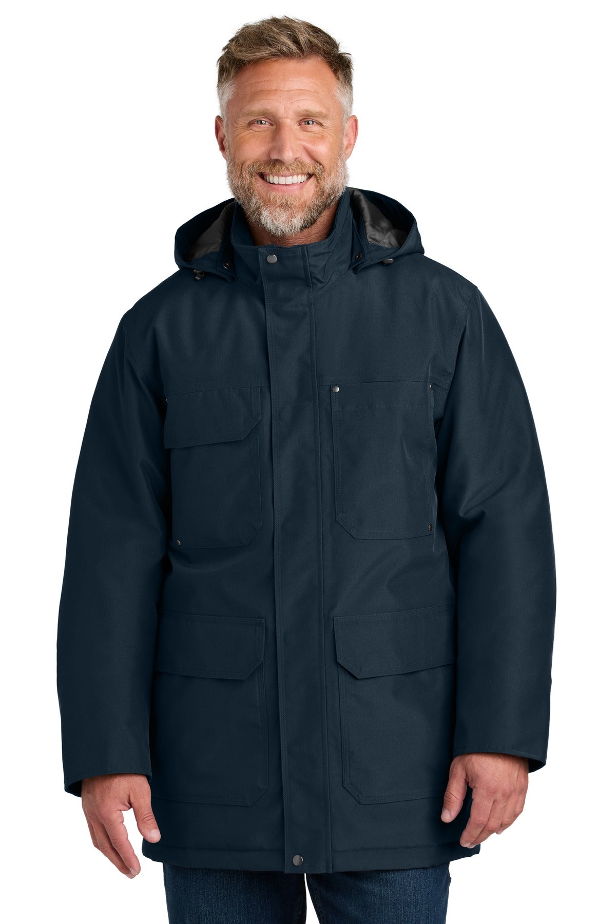 Custom Navy Elements Insulated Parka CSJ10, personalized by SanCanDo Swag in Argyle, TX