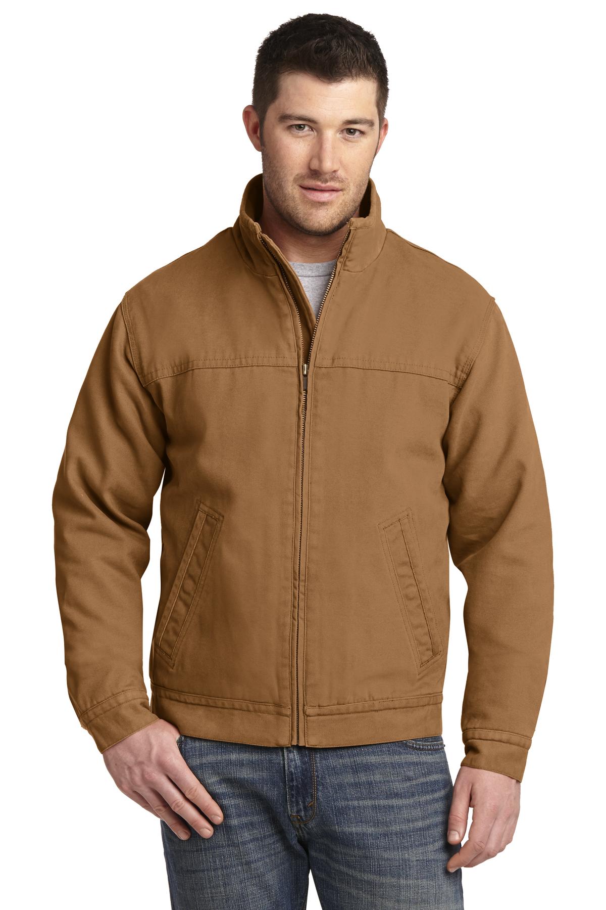 Custom Duck Brown Cloth Flannel-Lined Work Jacket CSJ40, personalized by SanCanDo Swag in Argyle, TX