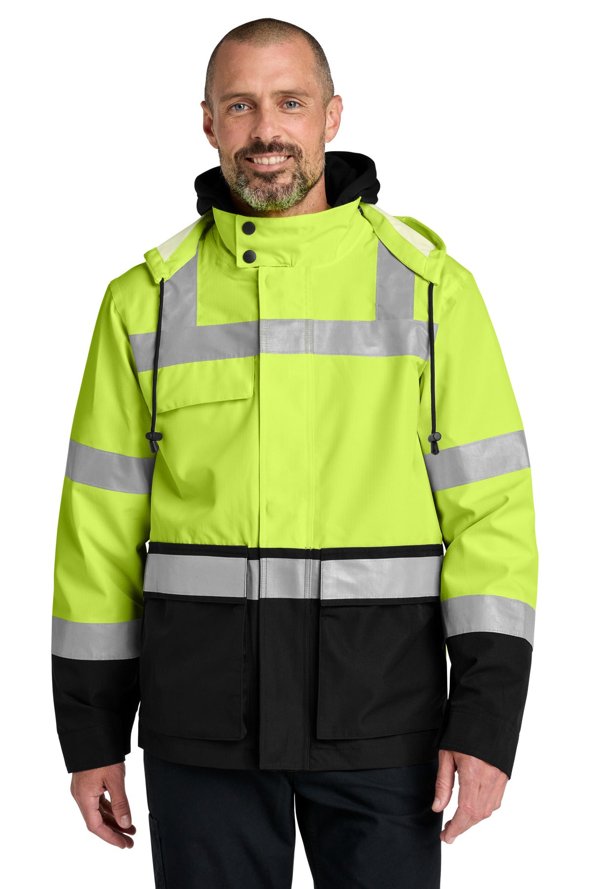 Custom Safety Yellow Waterproof Ripstop 3-In-1 Parka CSJ502, personalized by SanCanDo Swag in Argyle, TX