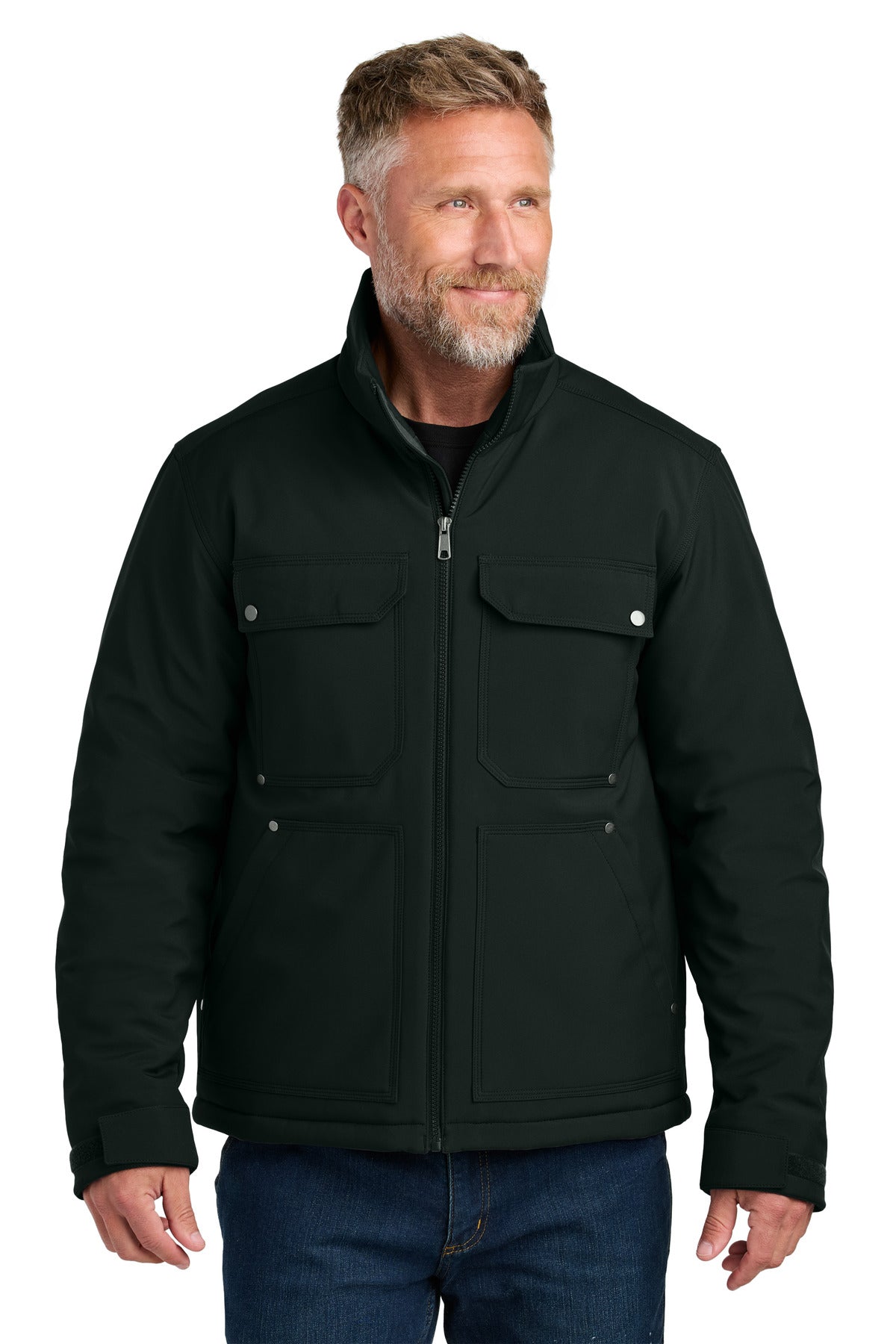 Custom Black Insulated Workwear Soft Shell CSJ75, personalized by SanCanDo Swag in Argyle, TX