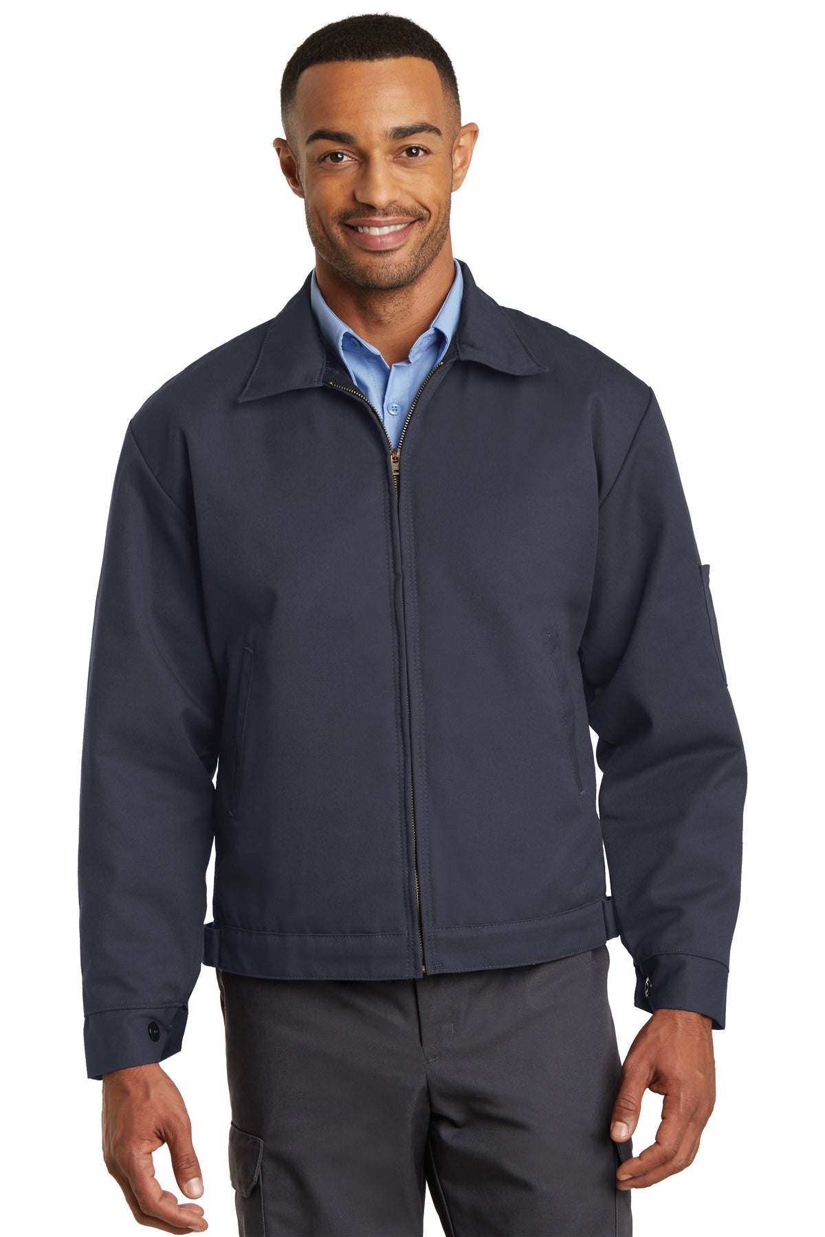 Custom Charcoal Slash Pocket Jacket CSJT22, personalized by SanCanDo Swag in Argyle, TX