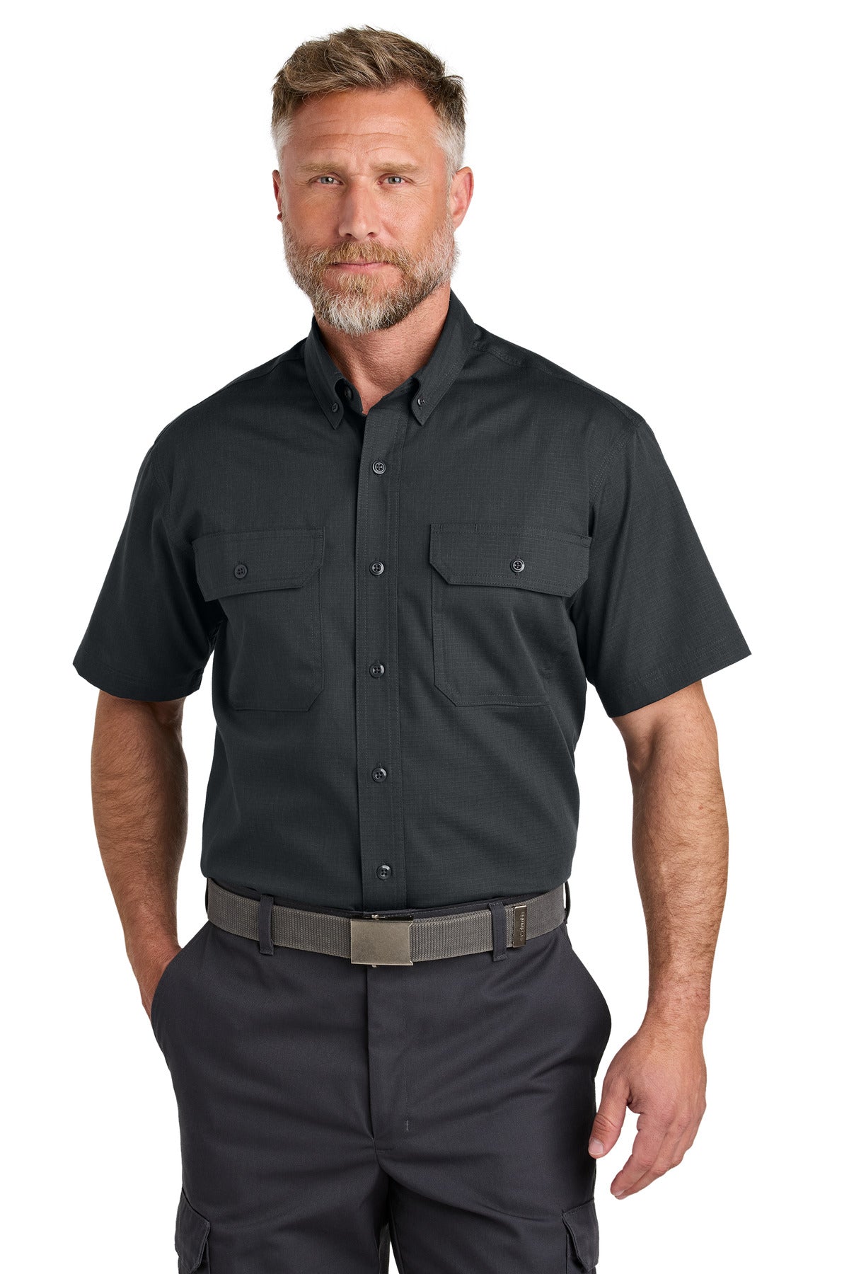 Custom Echo Steel Short Sleeve Select Ripstop Shirt CSW175, personalized by SanCanDo Swag in Argyle, TX