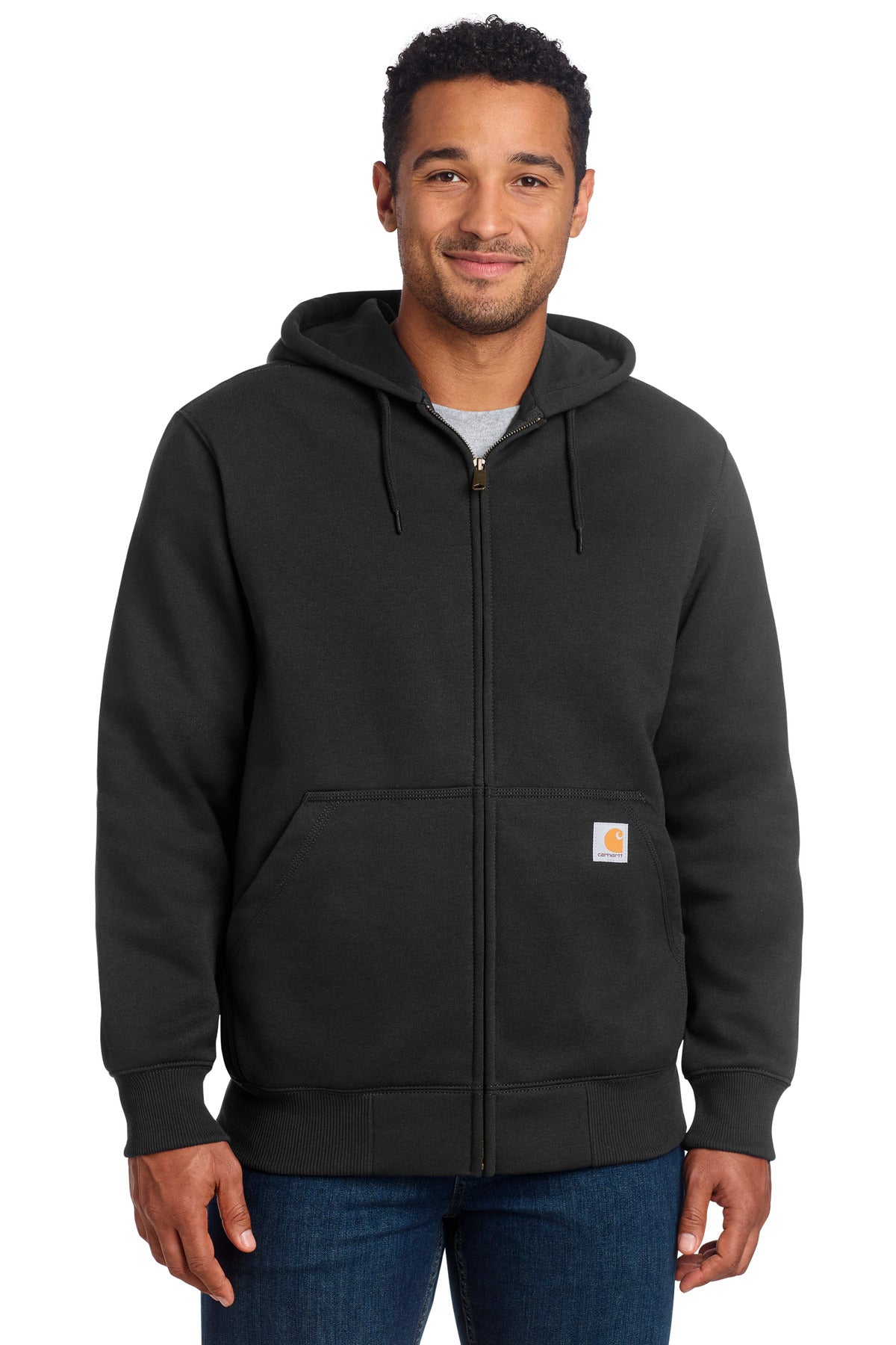 Custom Black Paxton Hooded Zip-Front Sweatshirt CT100614, personalized by SanCanDo Swag in Argyle, TX