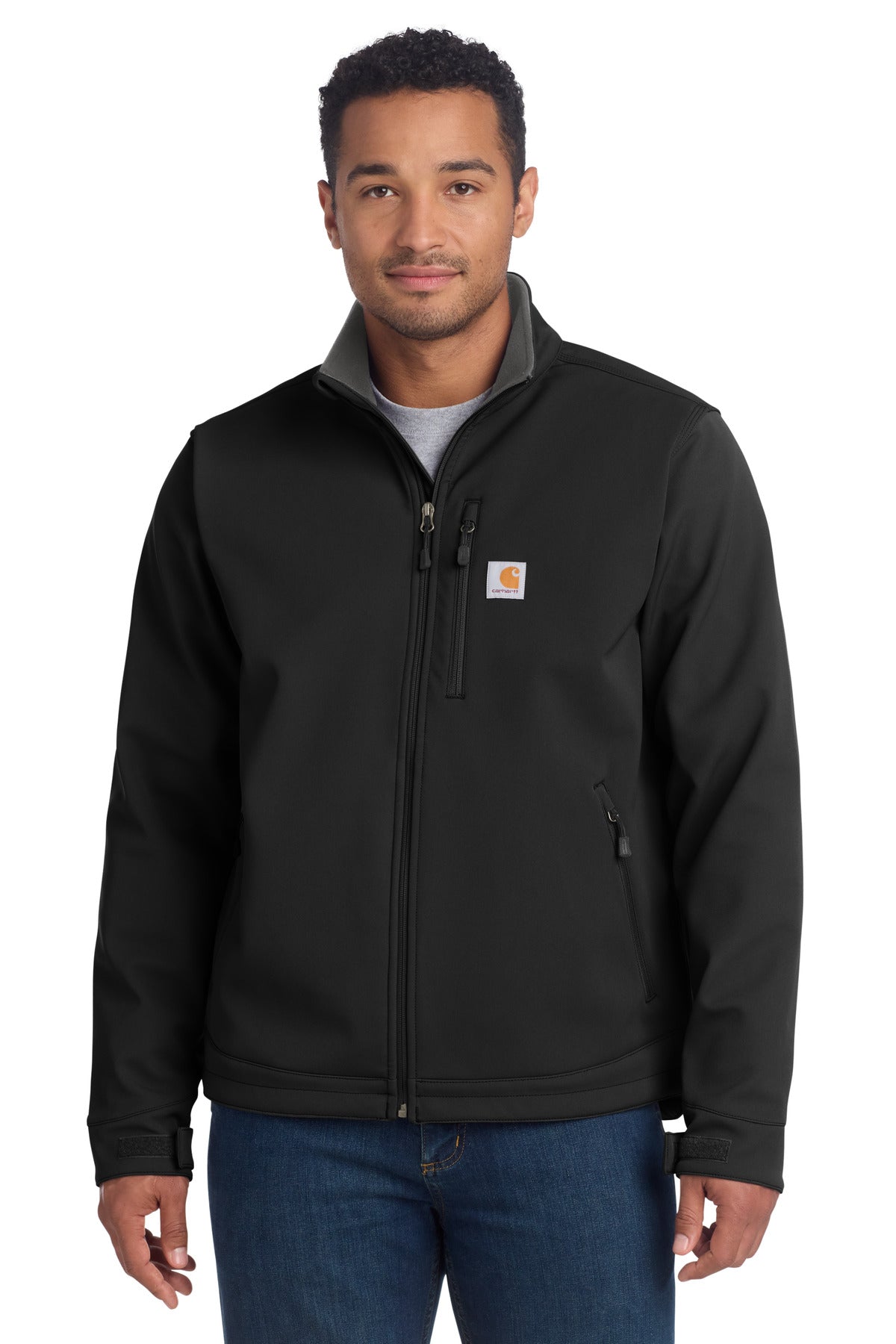Custom Black Crowley Soft Shell Jacket CT102199, personalized by SanCanDo Swag in Argyle, TX
