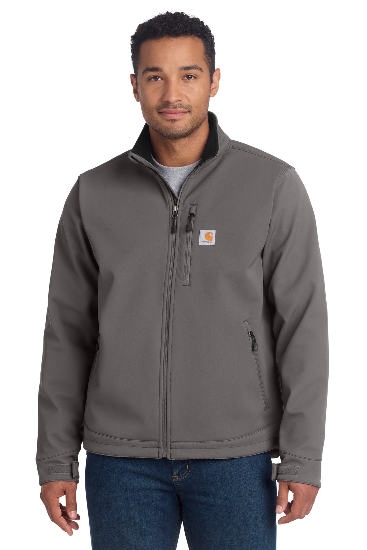 Custom Charcoal Crowley Soft Shell Jacket CT102199, personalized by SanCanDo Swag in Argyle, TX