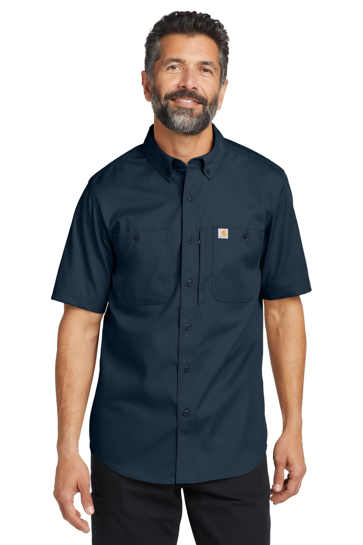 Custom Navy ProfessionalSeries Short Sleeve Shirt CT102537, personalized by SanCanDo Swag in Argyle, TX
