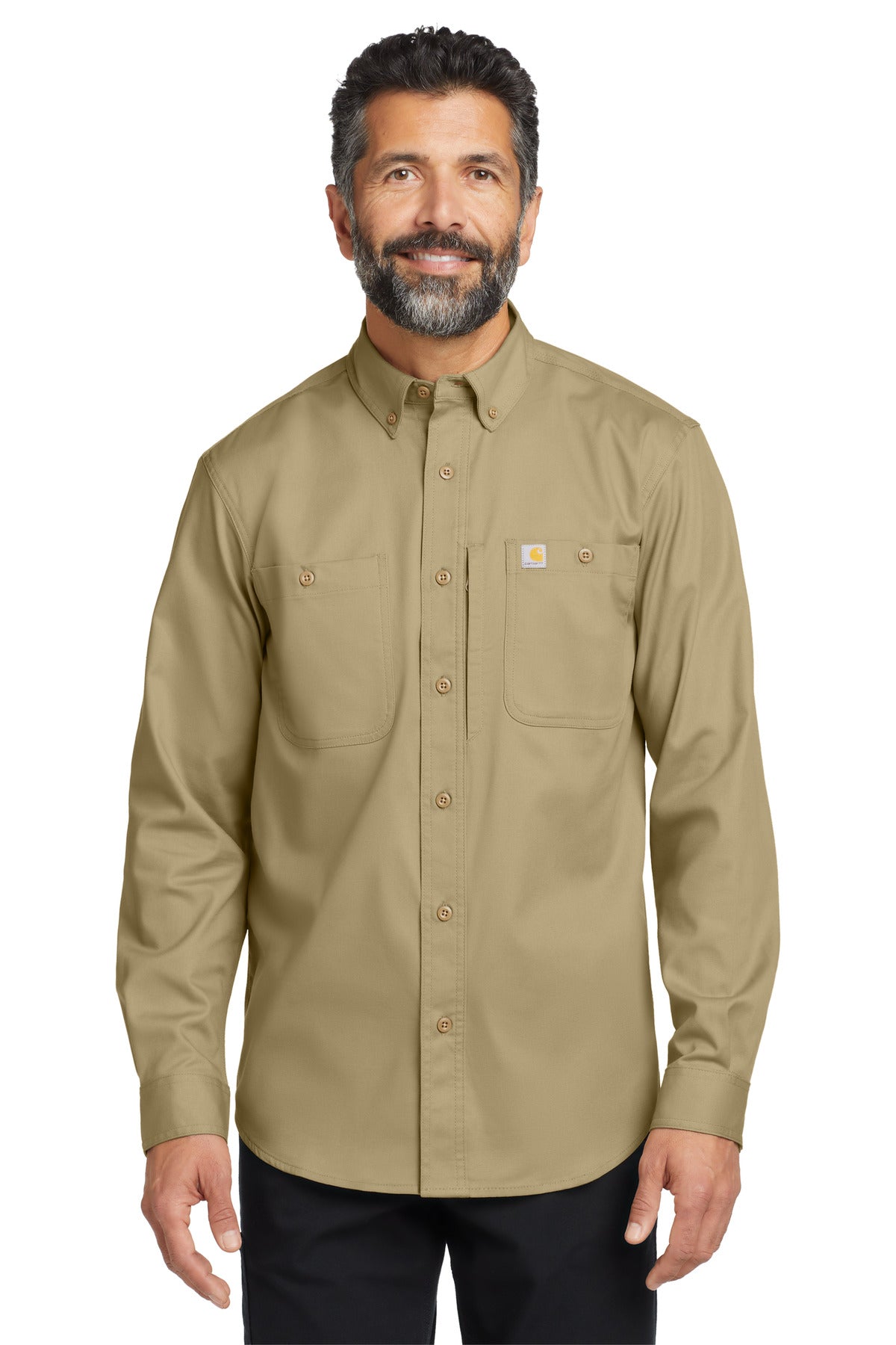 Custom Dark Khaki Series Long Sleeve Shirt CT102538, personalized by SanCanDo Swag in Argyle, TX