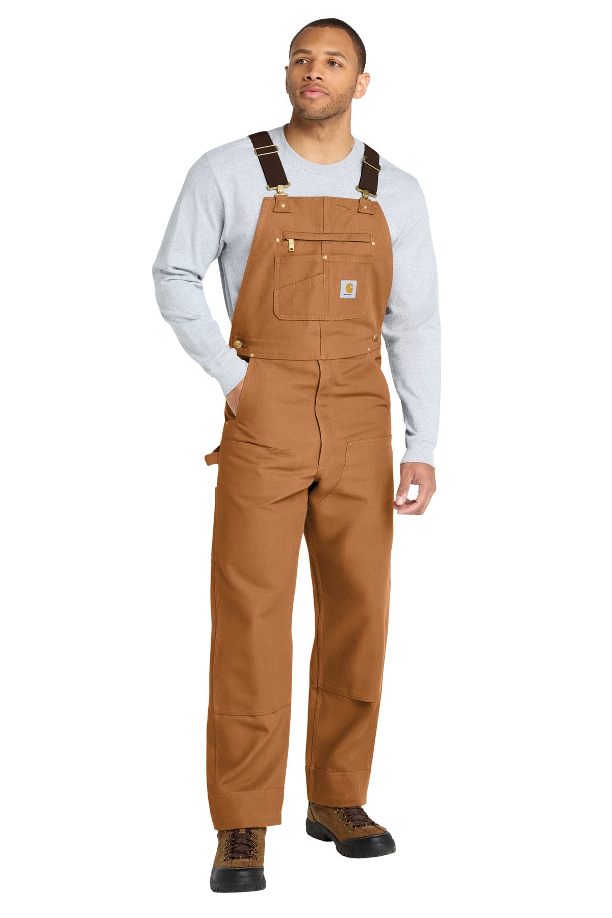 Custom Carhartt Brown Duck Unlined Bib Overalls CT102776, personalized by SanCanDo Swag in Argyle, TX