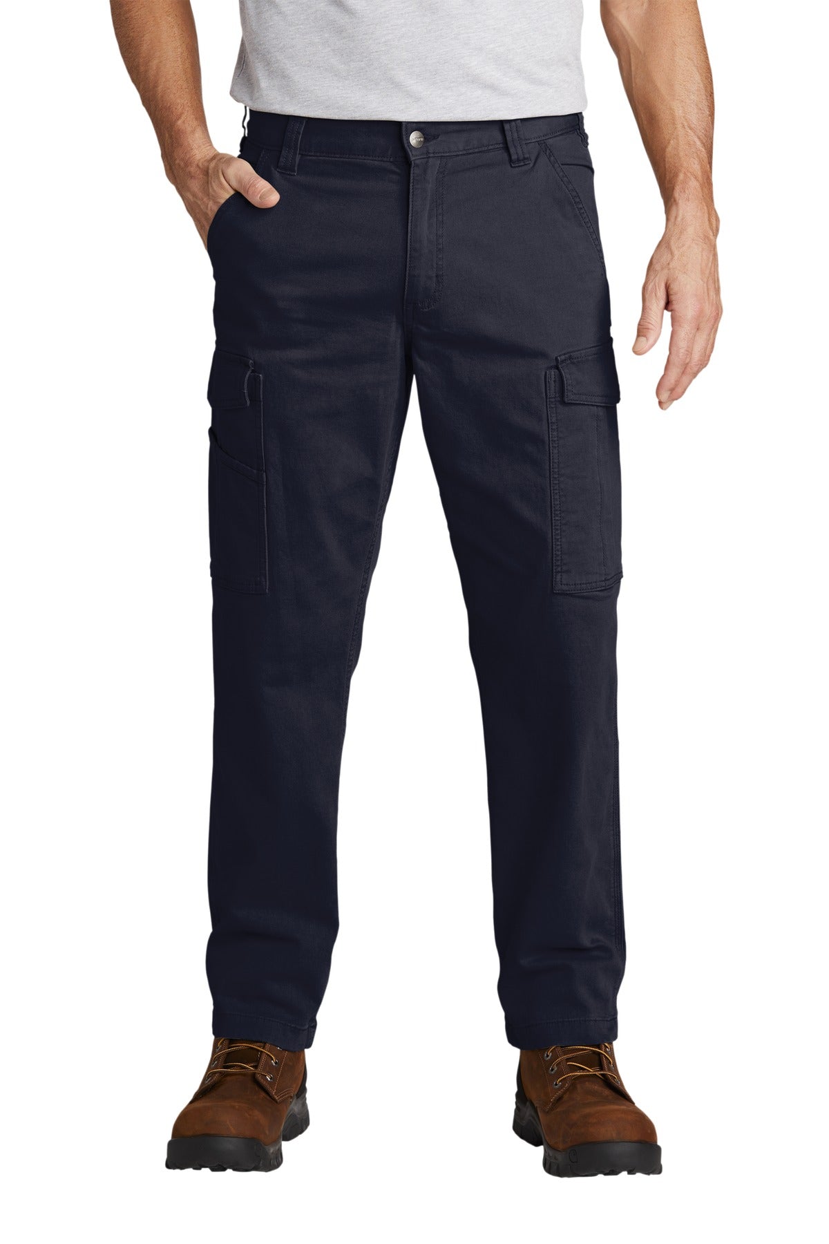 Custom Navy Rugged Flex Rigby Cargo Pant CT103574, personalized by SanCanDo Swag in Argyle, TX