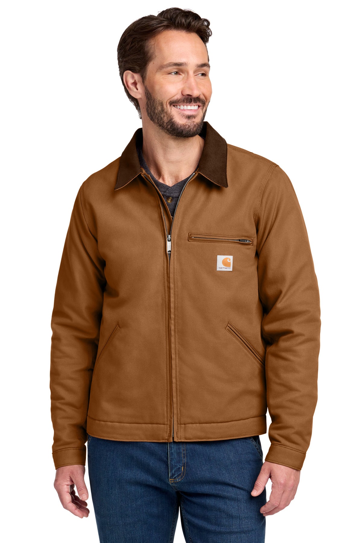 Custom Carhartt Brown Duck Detroit Jacket CT103828, personalized by SanCanDo Swag in Argyle, TX