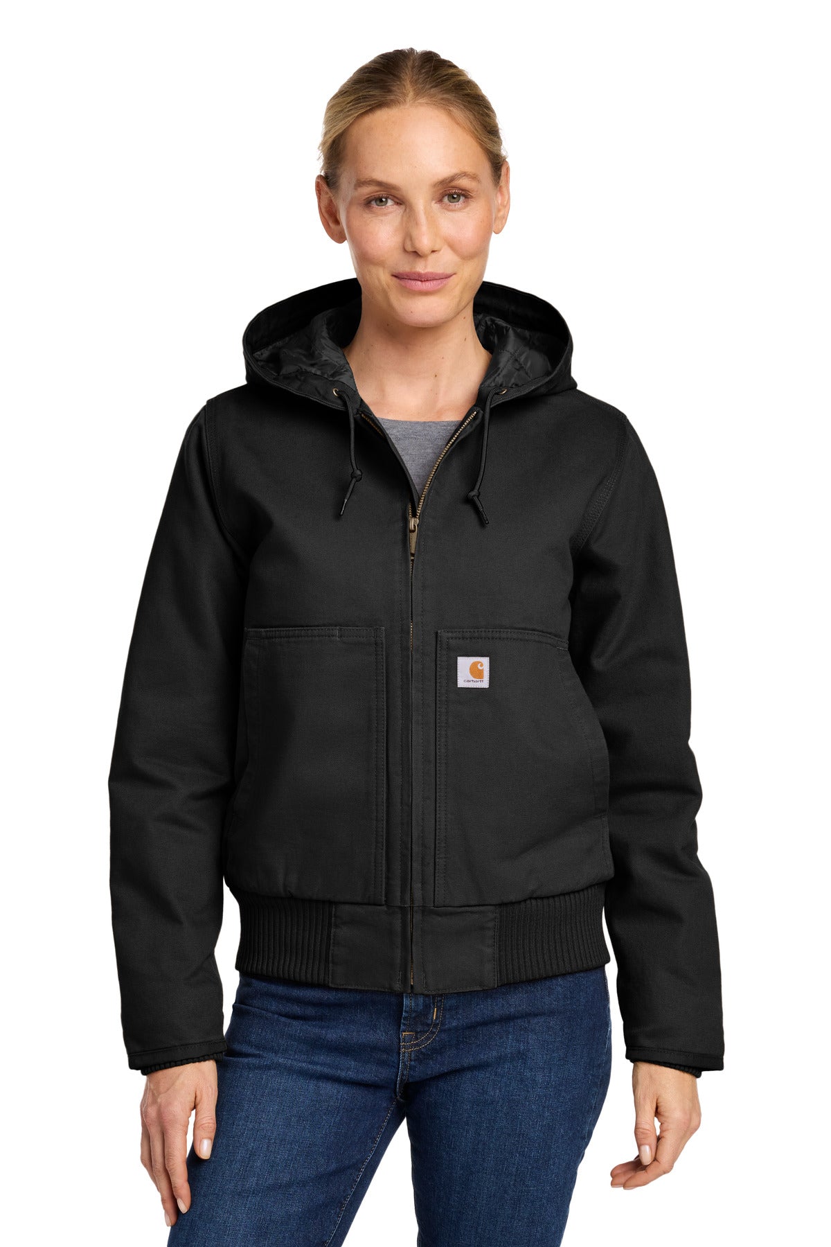 Custom Black Women's Washed Duck Active Jac CT104053, personalized by SanCanDo Swag in Argyle, TX