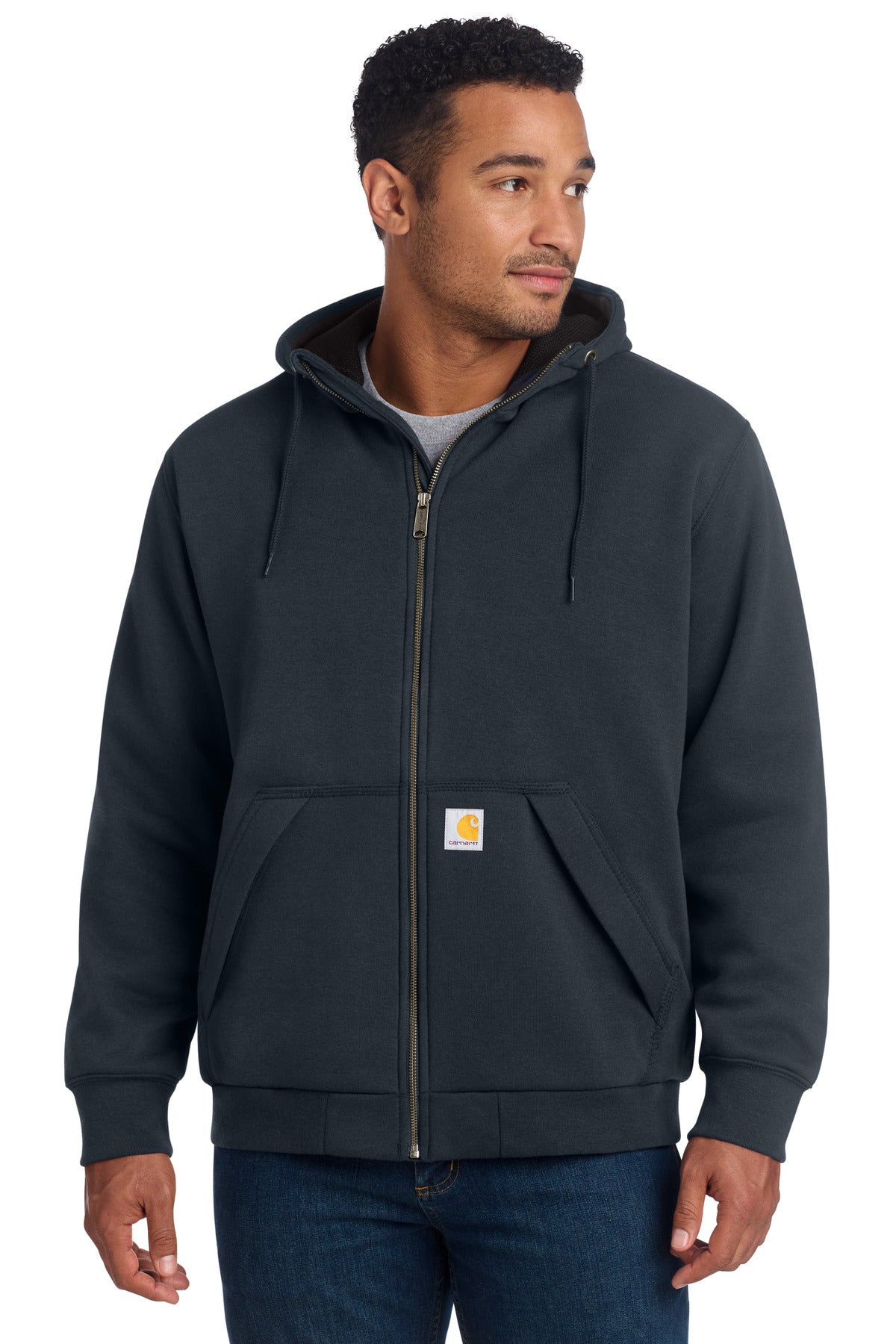 Custom New Navy Thermal-Lined Full-Zip Sweatshirt CT104078, personalized by SanCanDo Swag in Argyle, TX