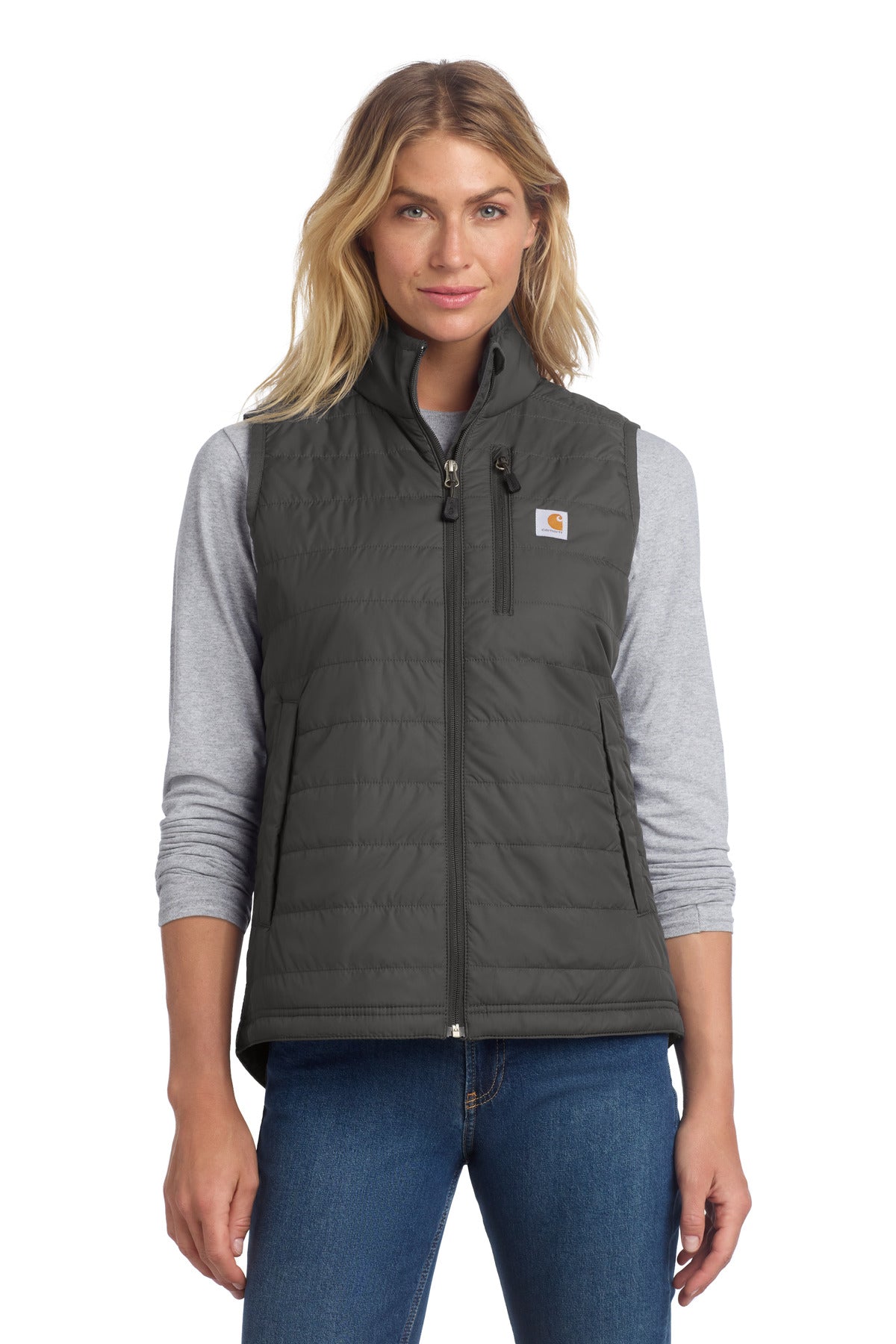 Custom Shadow Grey Women's Gilliam Vest CT104315, personalized by SanCanDo Swag in Argyle, TX