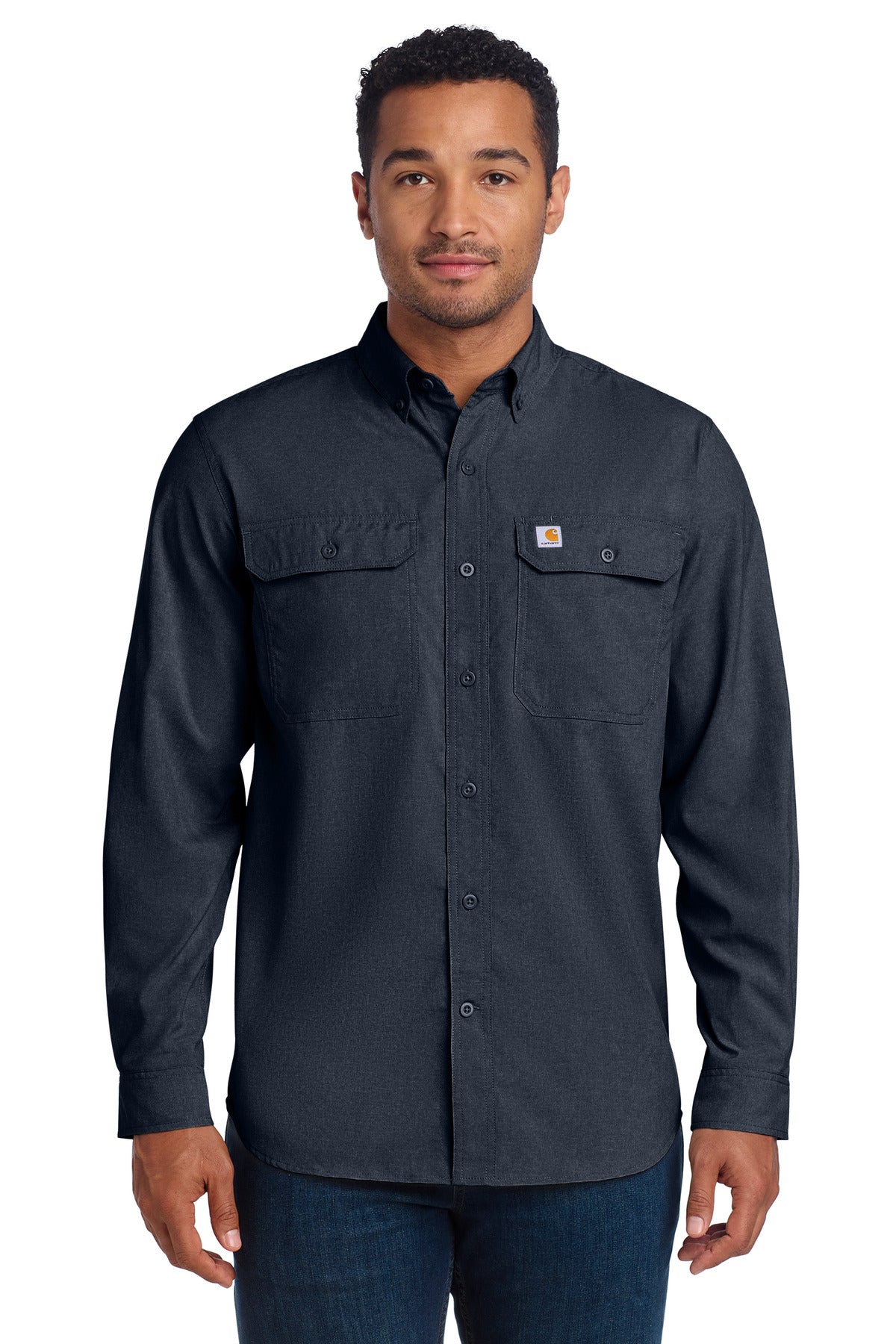 Custom Navy Force Solid Long Sleeve Shirt CT105291, personalized by SanCanDo Swag in Argyle, TX