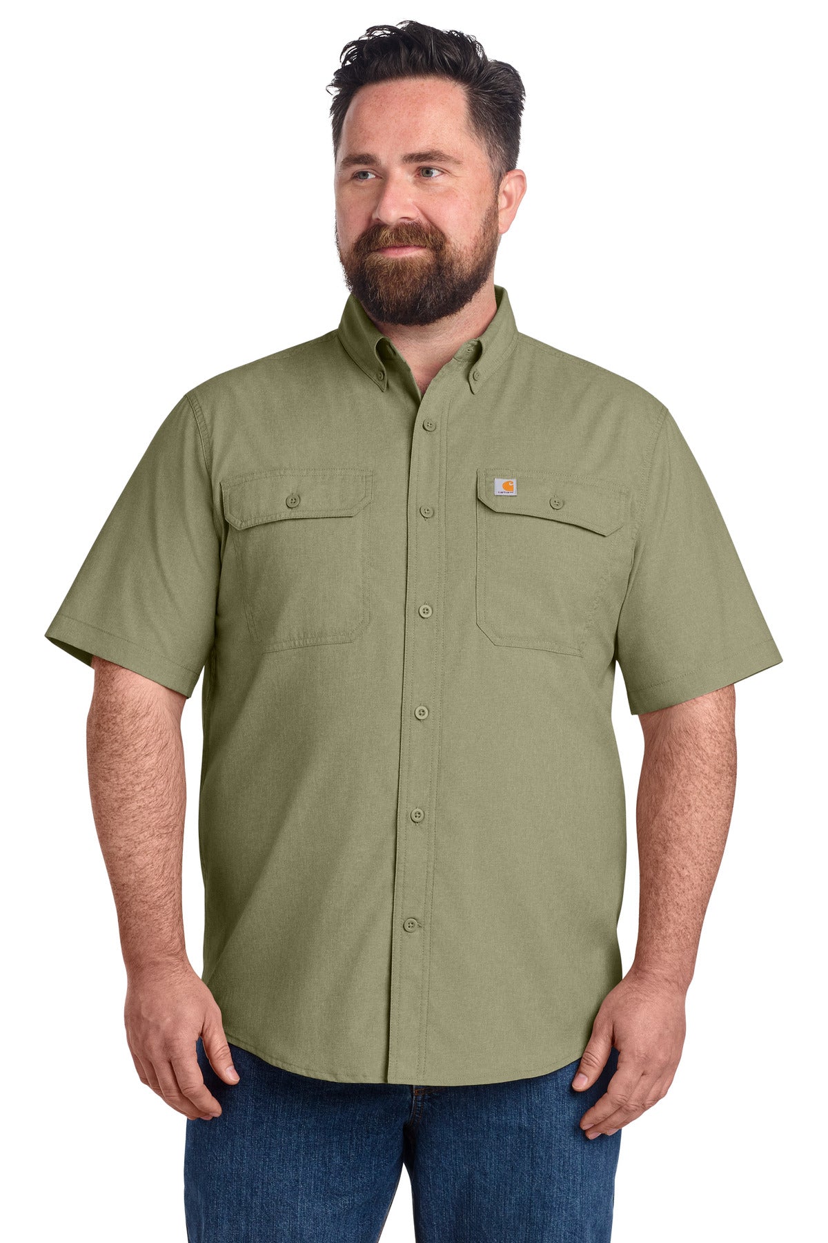 Custom Burnt Olive Force Solid Short Sleeve Shirt CT105292, personalized by SanCanDo Swag in Argyle, TX