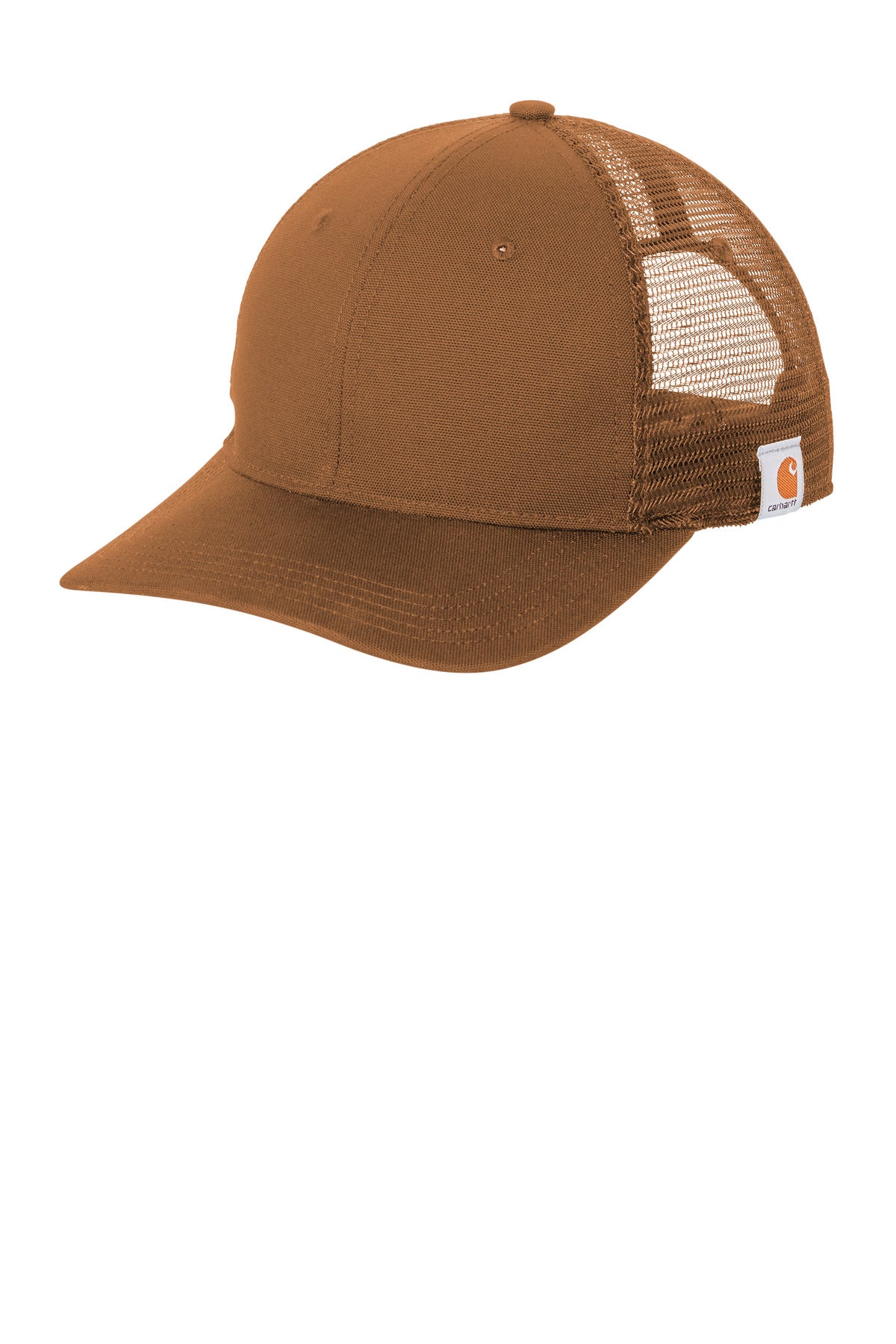 Custom Carhartt Brown Canvas Mesh Back Cap CT105298, personalized by SanCanDo Swag in Argyle, TX