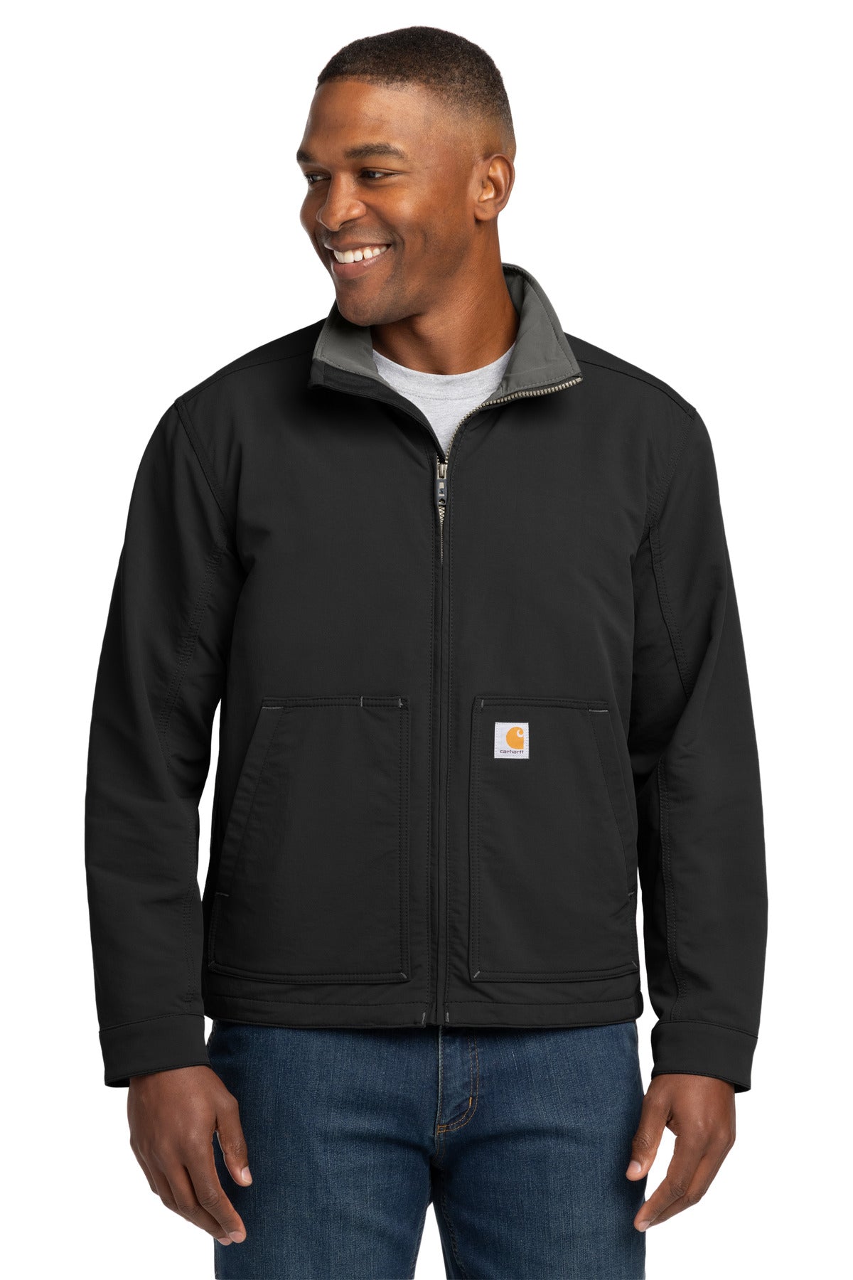Custom Black Super Dux Soft Shell Jacket CT105534, personalized by SanCanDo Swag in Argyle, TX
