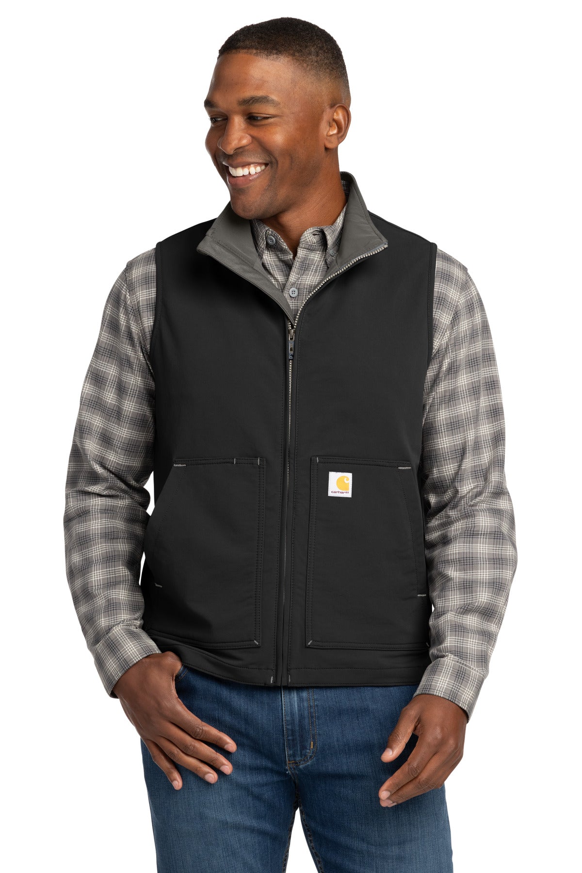 Custom Black Super Dux Soft Shell Vest CT105535, personalized by SanCanDo Swag in Argyle, TX
