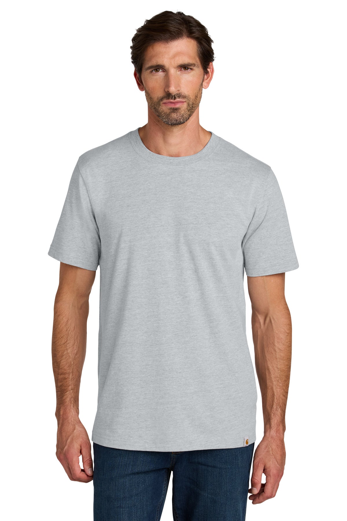Custom Heather Grey Short Sleeve Tee CT106020, personalized by SanCanDo Swag in Argyle, TX