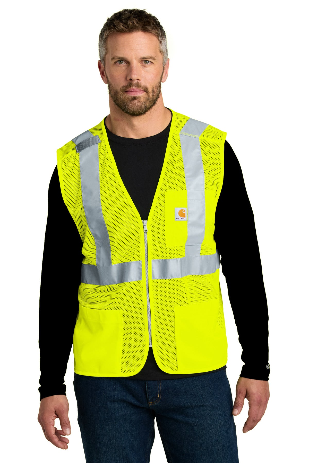 Custom Brite Lime ANSI Class 2 Mesh Zip-Front Vest CT106171, personalized by SanCanDo Swag in Argyle, TX