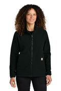 Custom Black Women's Textured Full-Zip Fleece Jacket CT106419, personalized by SanCanDo Swag in Argyle, TX