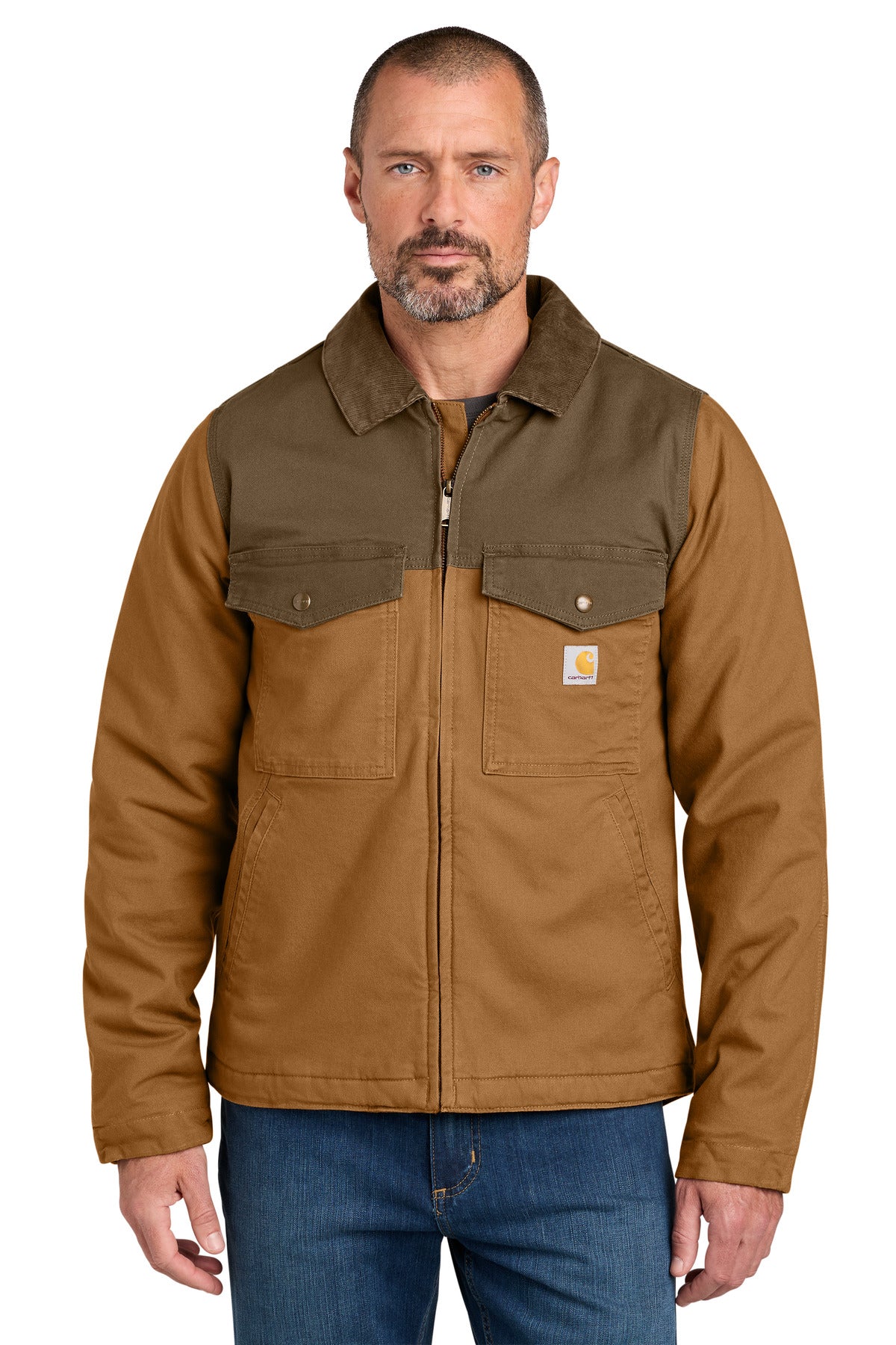 Custom Carhartt Brown/ Coffee Montana Rugged Flex Duck Jacket CT106432, personalized by SanCanDo Swag in Argyle, TX