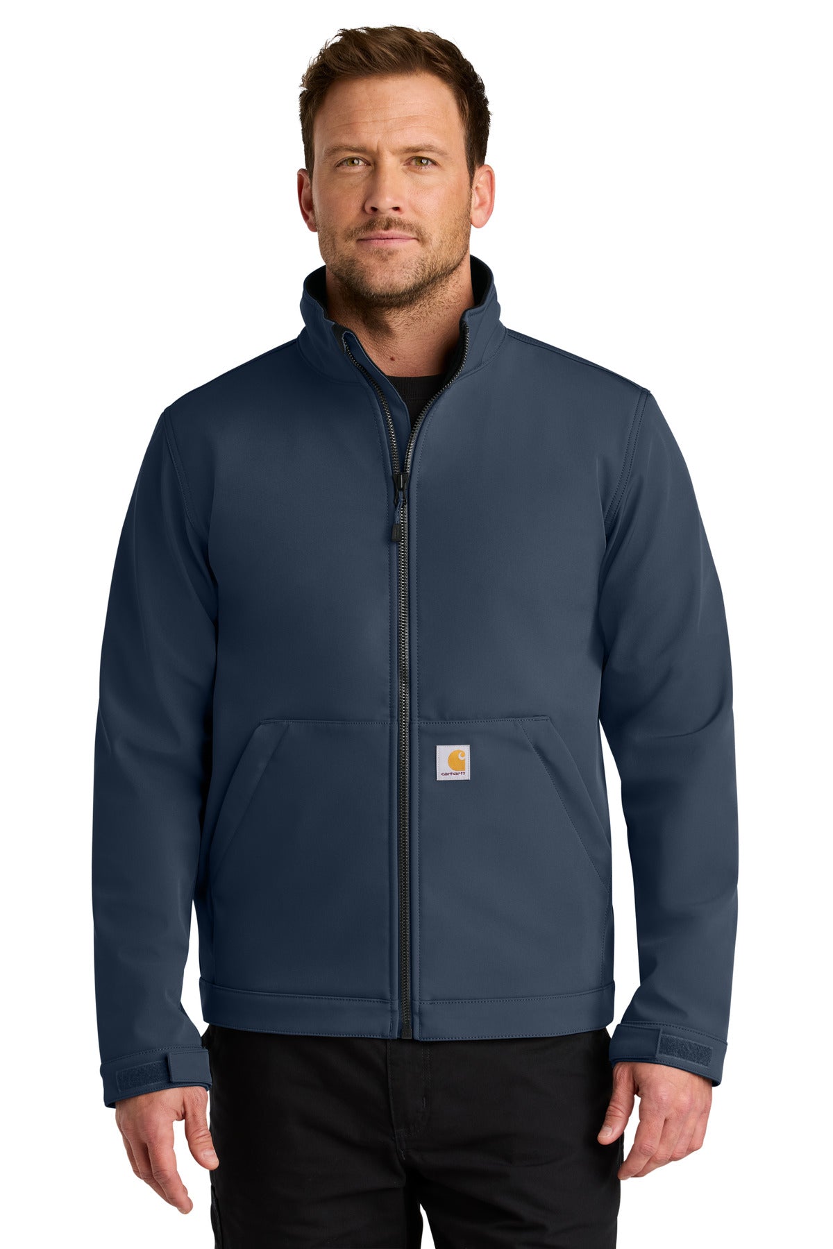 Custom Navy Rain Defender Soft Shell Jacket CT106438, personalized by SanCanDo Swag in Argyle, TX