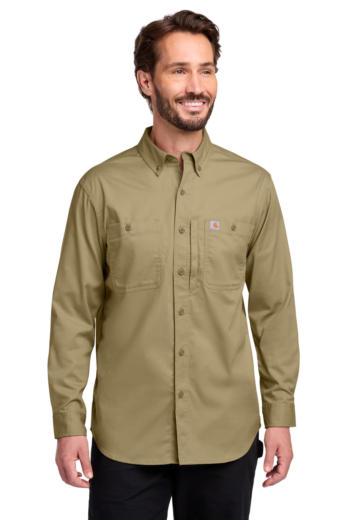 Custom Dark Khaki Series Long Sleeve Shirt CT106689, personalized by SanCanDo Swag in Argyle, TX
