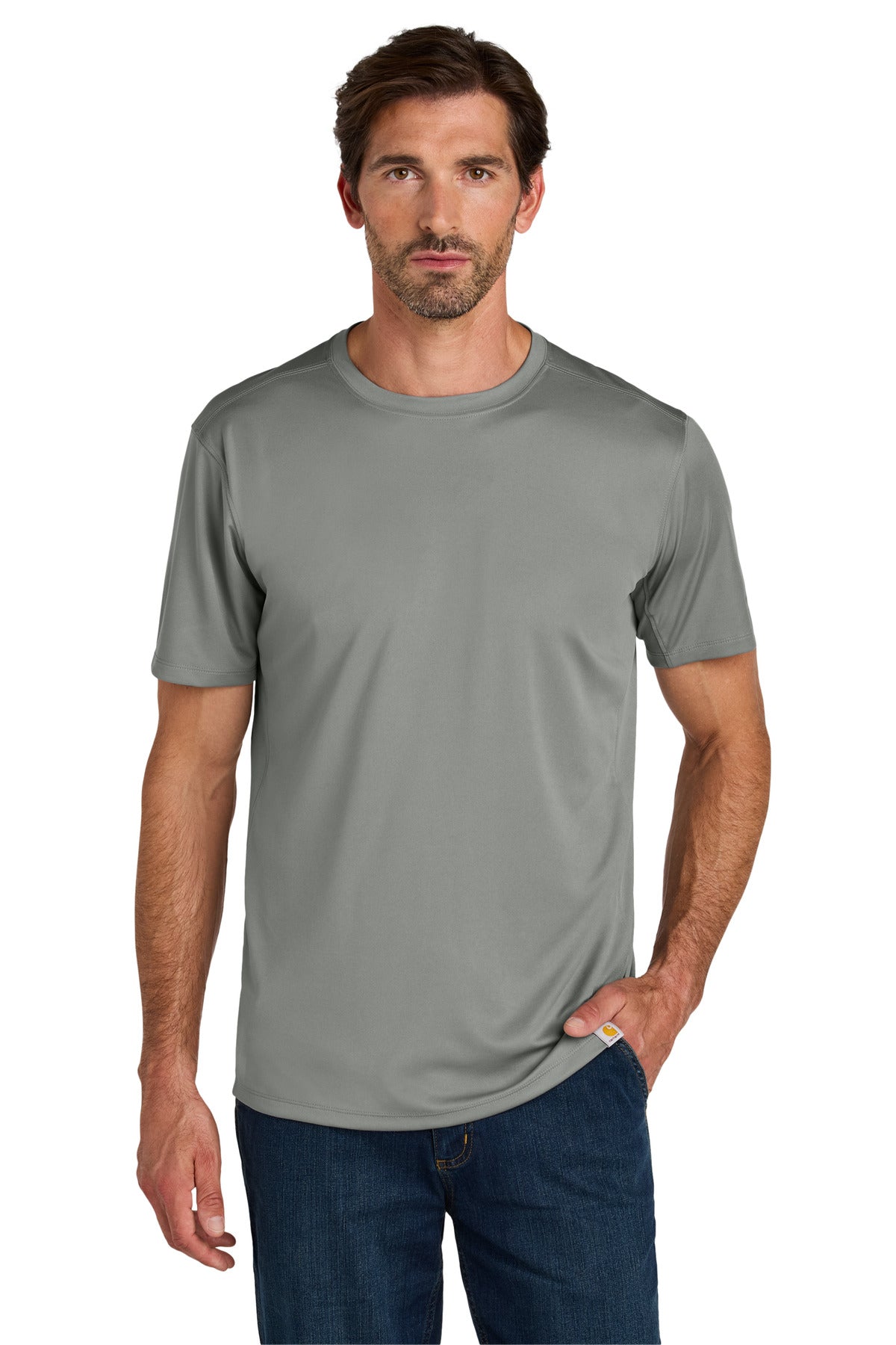 Custom Asphalt Grey Force Sun Defender Short Sleeve Tee CT106868, personalized by SanCanDo Swag in Argyle, TX