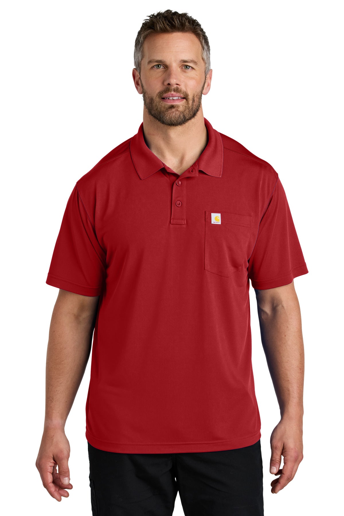 Custom Crimson Red Force Snag-Resistant Pocket Polo CT106880, personalized by SanCanDo Swag in Argyle, TX