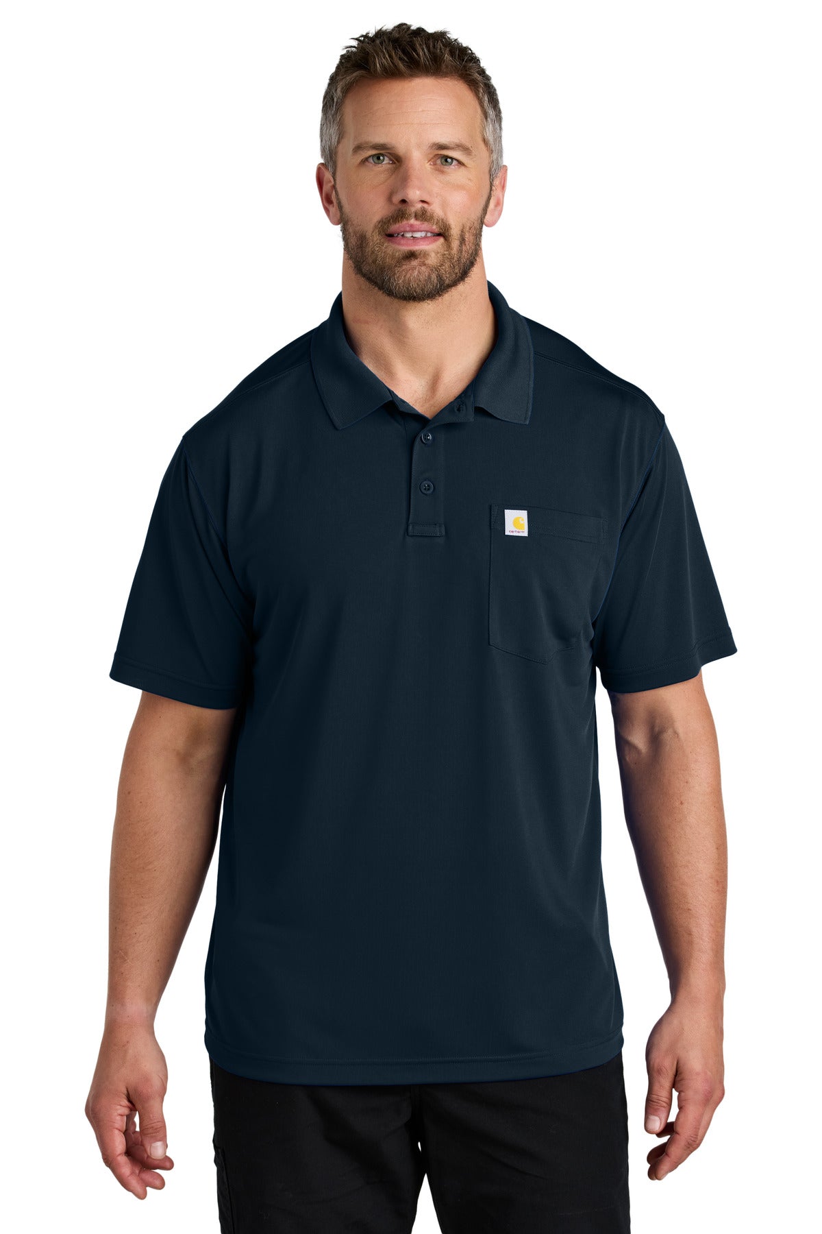 Custom Navy Force Snag-Resistant Pocket Polo CT106880, personalized by SanCanDo Swag in Argyle, TX