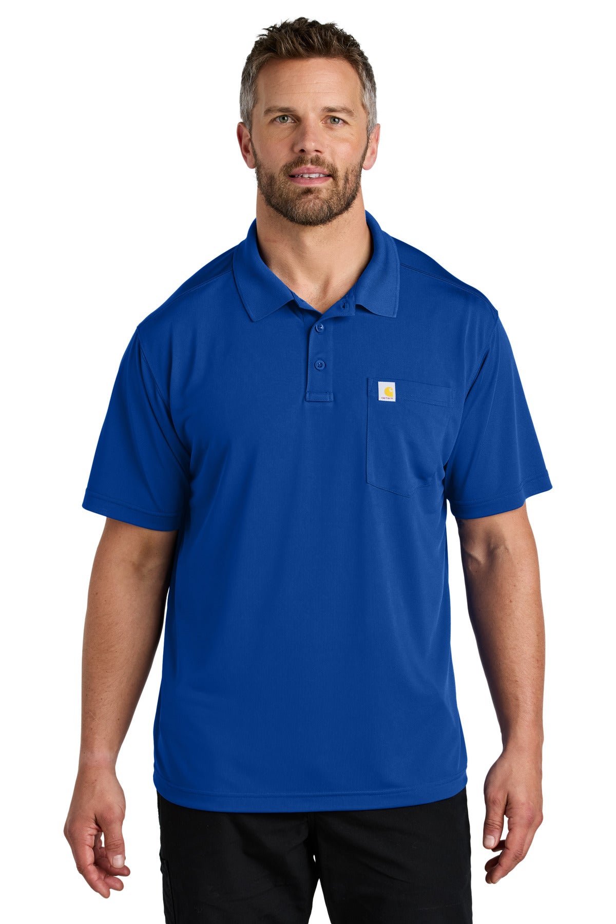 Custom Royal Glass Blue Force Snag-Resistant Pocket Polo CT106880, personalized by SanCanDo Swag in Argyle, TX
