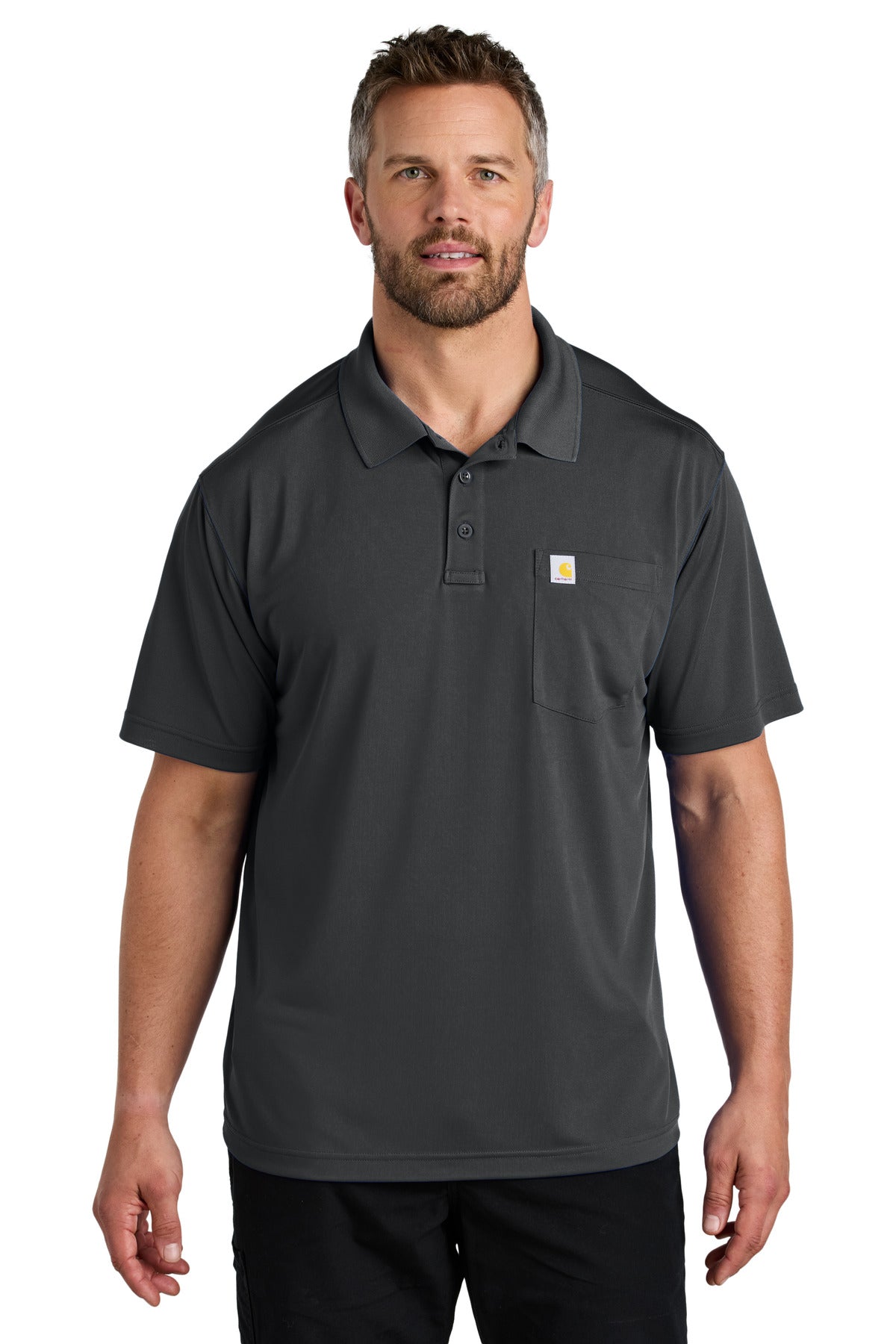 Custom Shadow Grey Force Snag-Resistant Pocket Polo CT106880, personalized by SanCanDo Swag in Argyle, TX