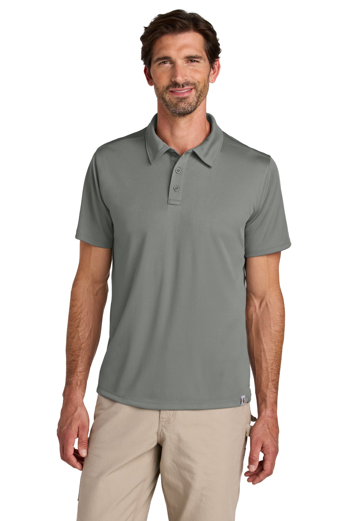 Custom Asphalt Grey Force Sun Defender Polo CT106899, personalized by SanCanDo Swag in Argyle, TX