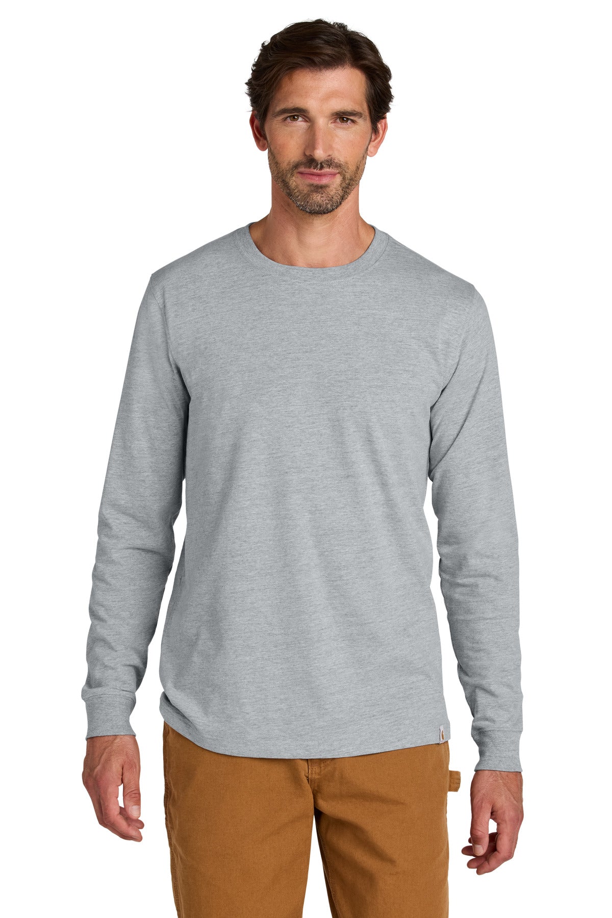 Custom Heather Grey Long Sleeve Tee CT106921, personalized by SanCanDo Swag in Argyle, TX