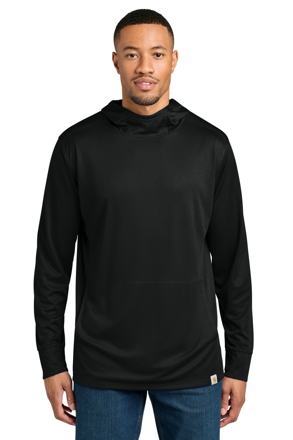 Custom Black Force Sun Defender Long Sleeve Hooded Tee CT106923, personalized by SanCanDo Swag in Argyle, TX