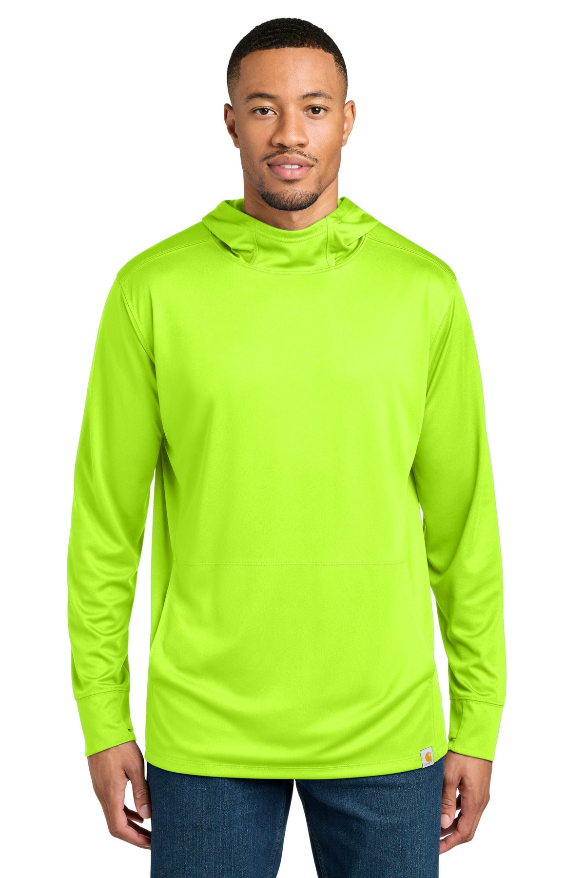 Custom Brite Lime Force Sun Defender Long Sleeve Hooded Tee CT106923, personalized by SanCanDo Swag in Argyle, TX