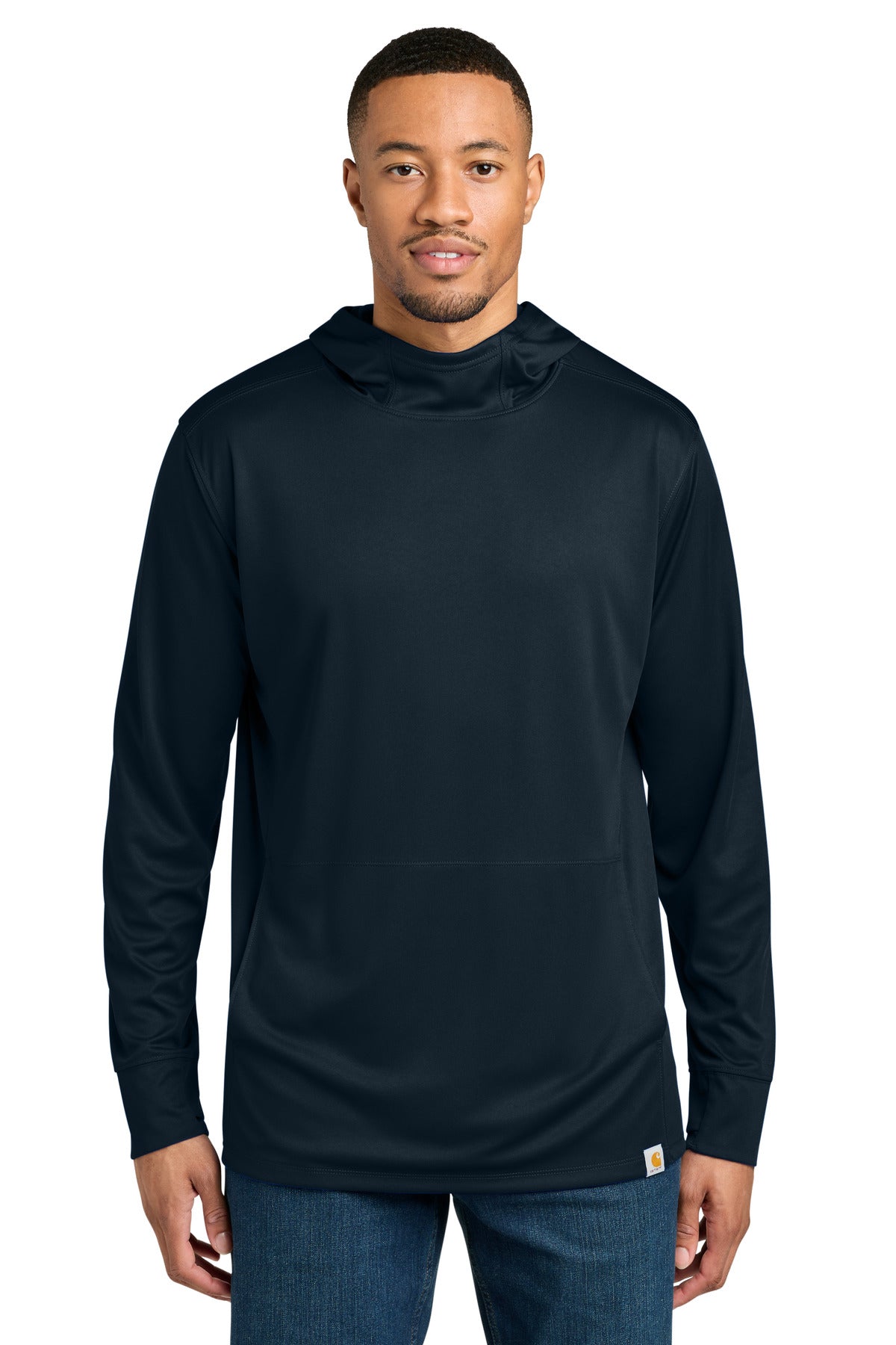 Custom Navy Force Sun Defender Long Sleeve Hooded Tee CT106923, personalized by SanCanDo Swag in Argyle, TX