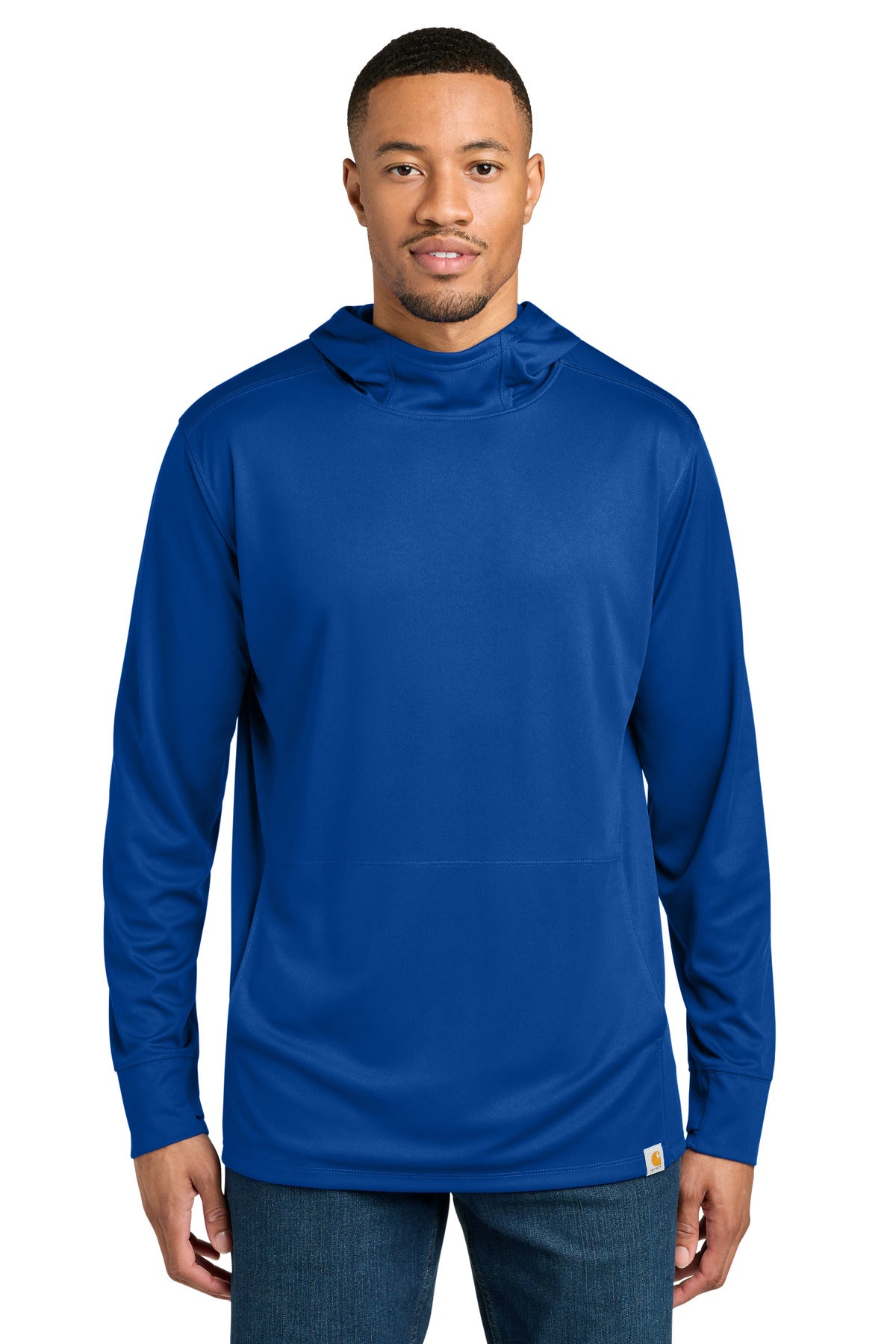Custom Royal Glass Blue Force Sun Defender Long Sleeve Hooded Tee CT106923, personalized by SanCanDo Swag in Argyle, TX